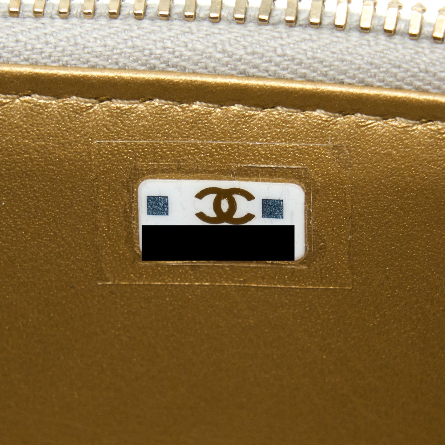 Chanel 22B Pearl Crush Long Vanity With Chain Lambskin Grey