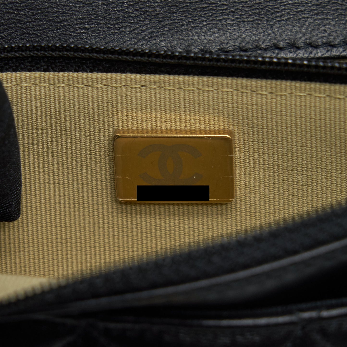 Chanel 22C Pearl Crush Wallet On Chain Lambskin Black