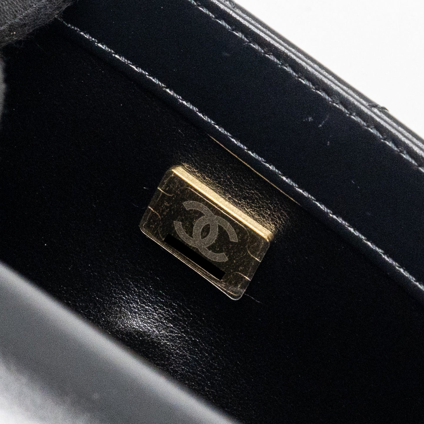 Chanel 24C gold crush mini flap bag calfskin black (microchip)