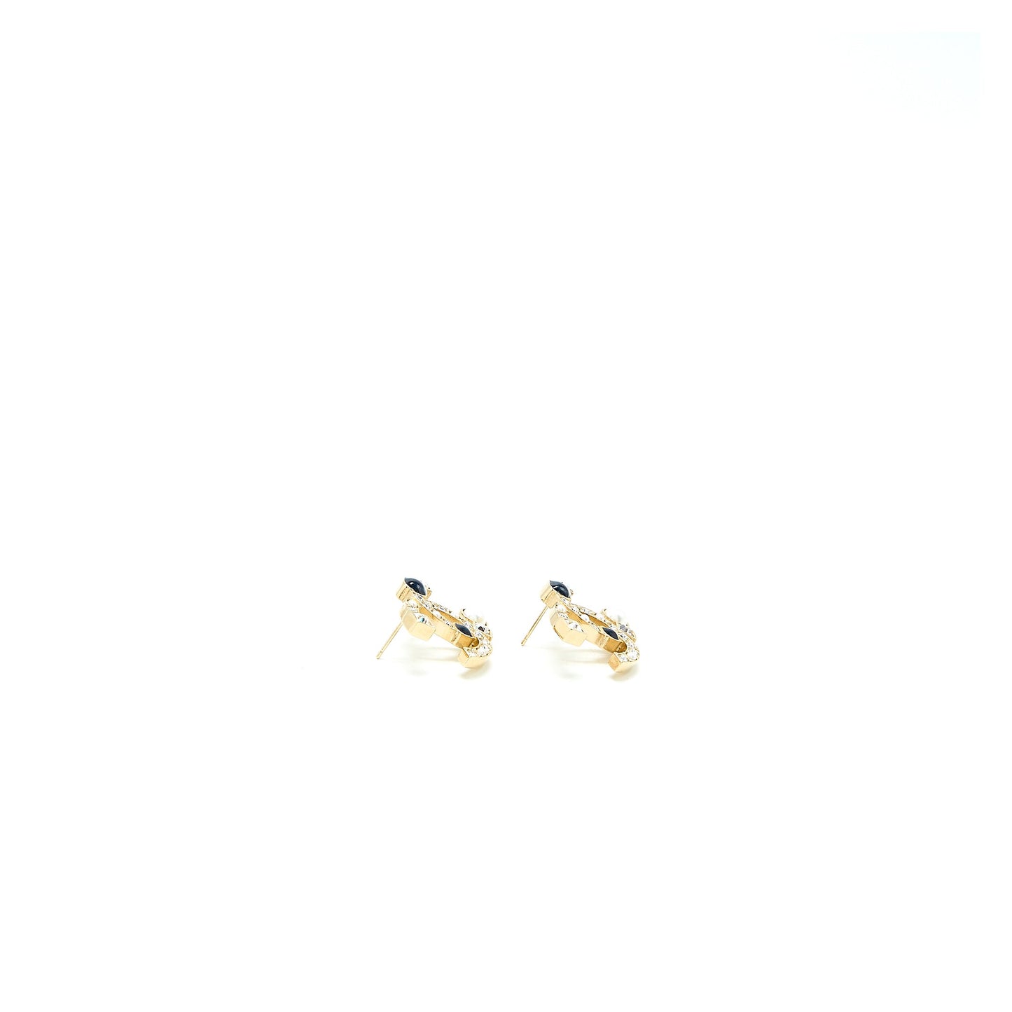 Chanel CC Logo Crystal Earrings L