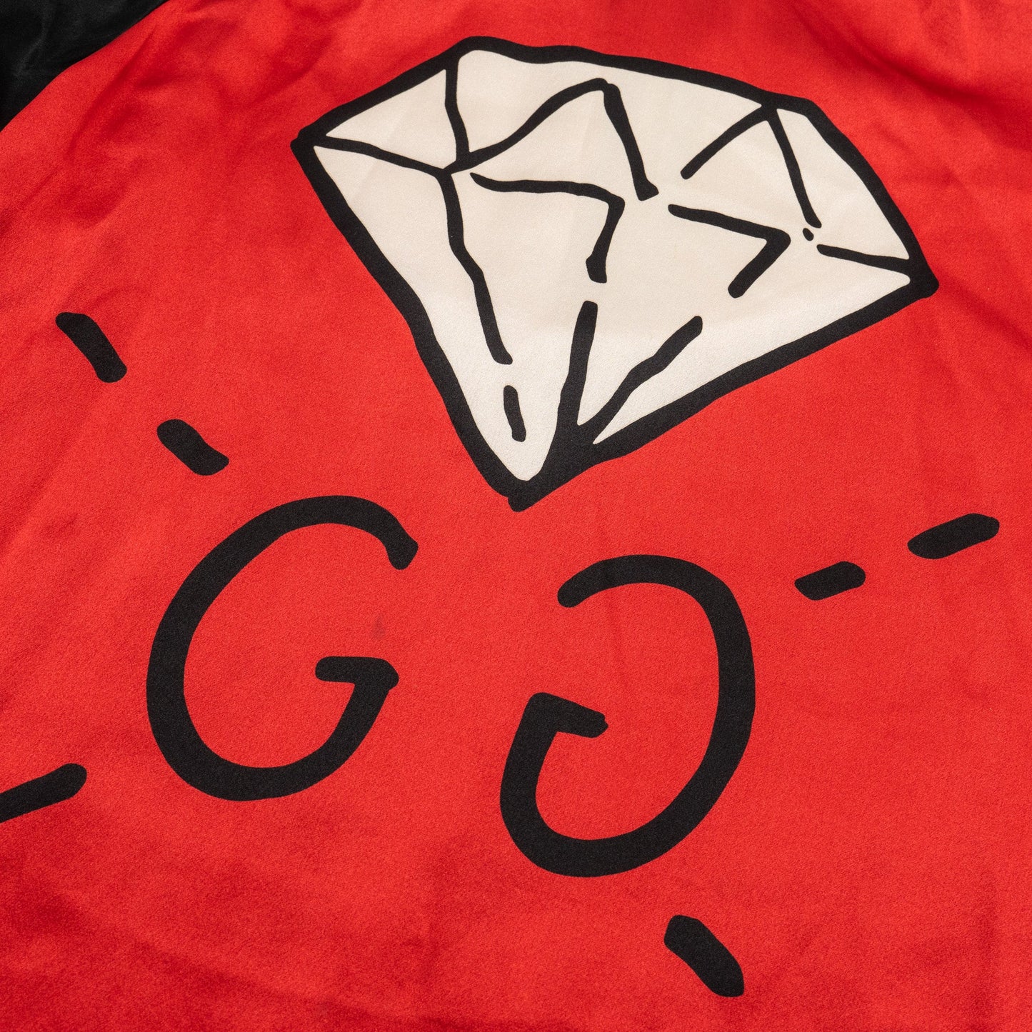 Gucci Size S Ghost Diamond Dress Silk Black/Red/White