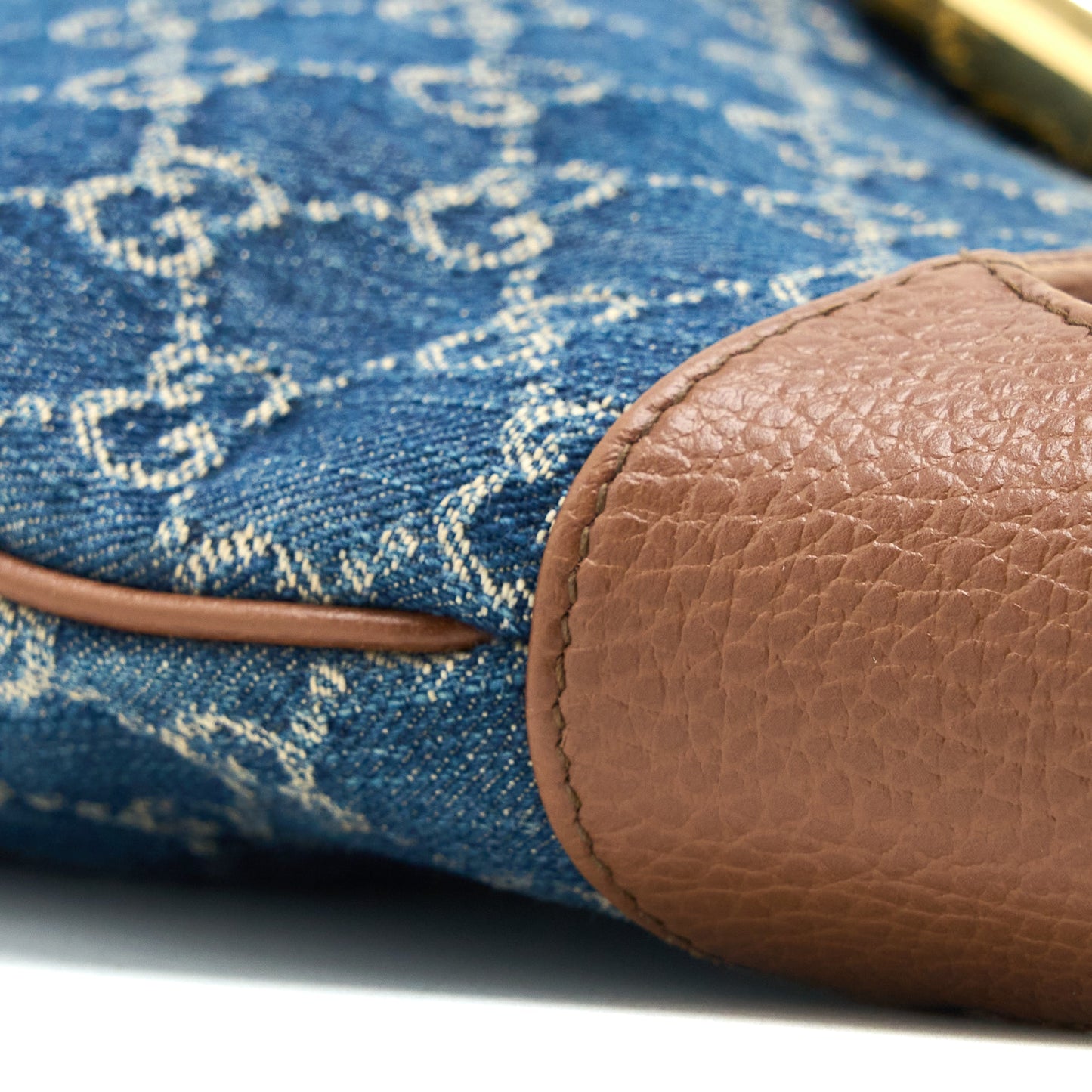 Gucci Jackie 1961 Small Shoulder Bag Denim/Leather Blue/Brown