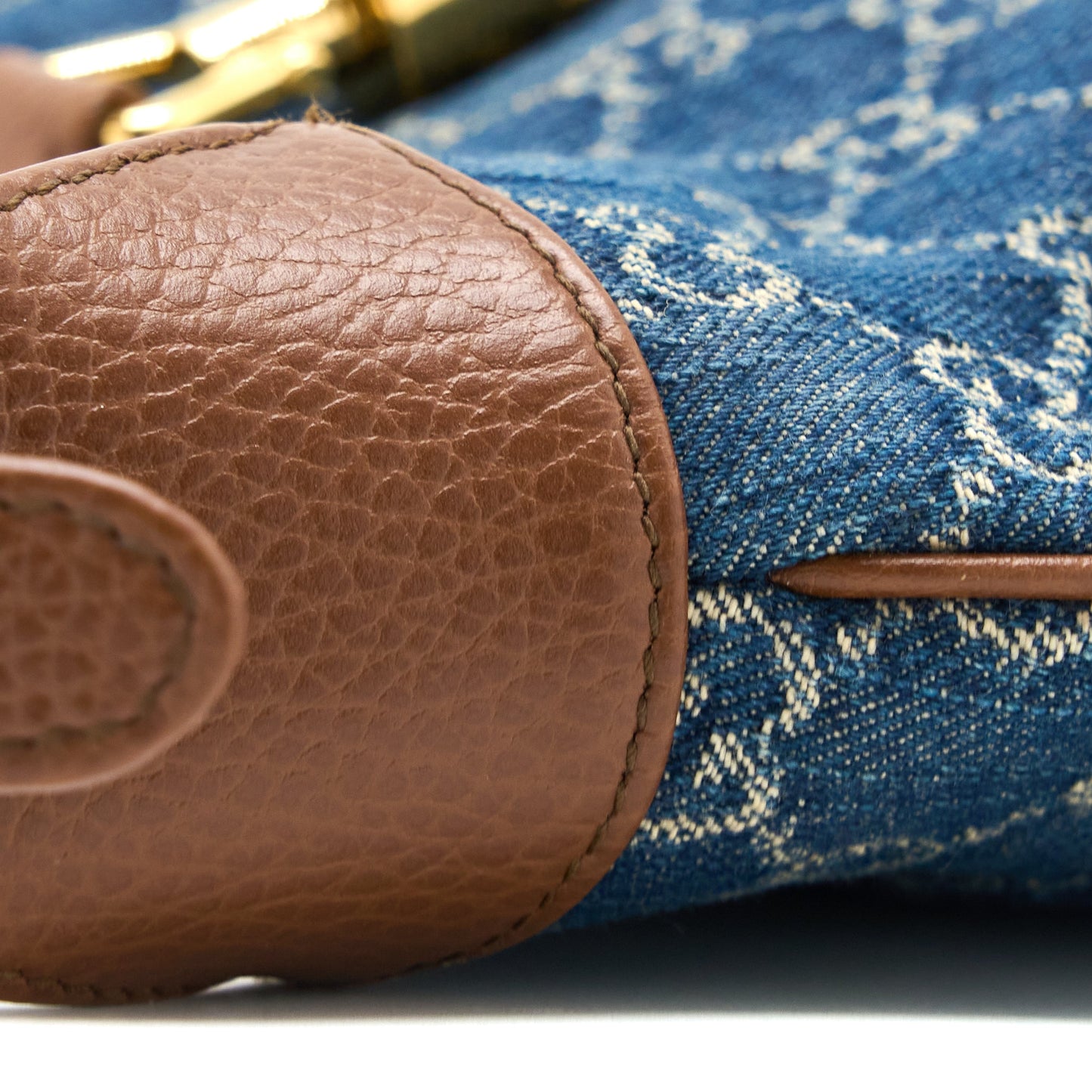 Gucci Jackie 1961 Small Shoulder Bag Denim/Leather Blue/Brown