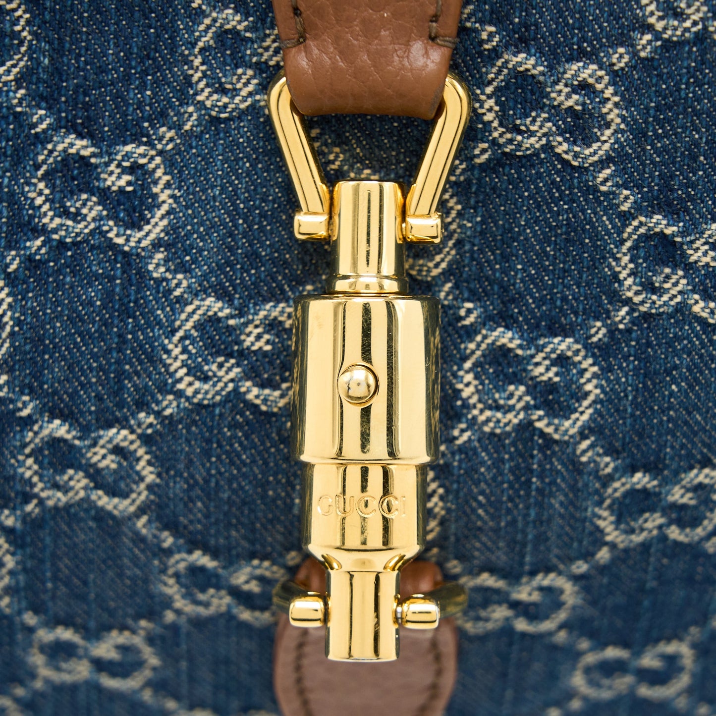 Gucci Jackie 1961 Small Shoulder Bag Denim/Leather Blue/Brown