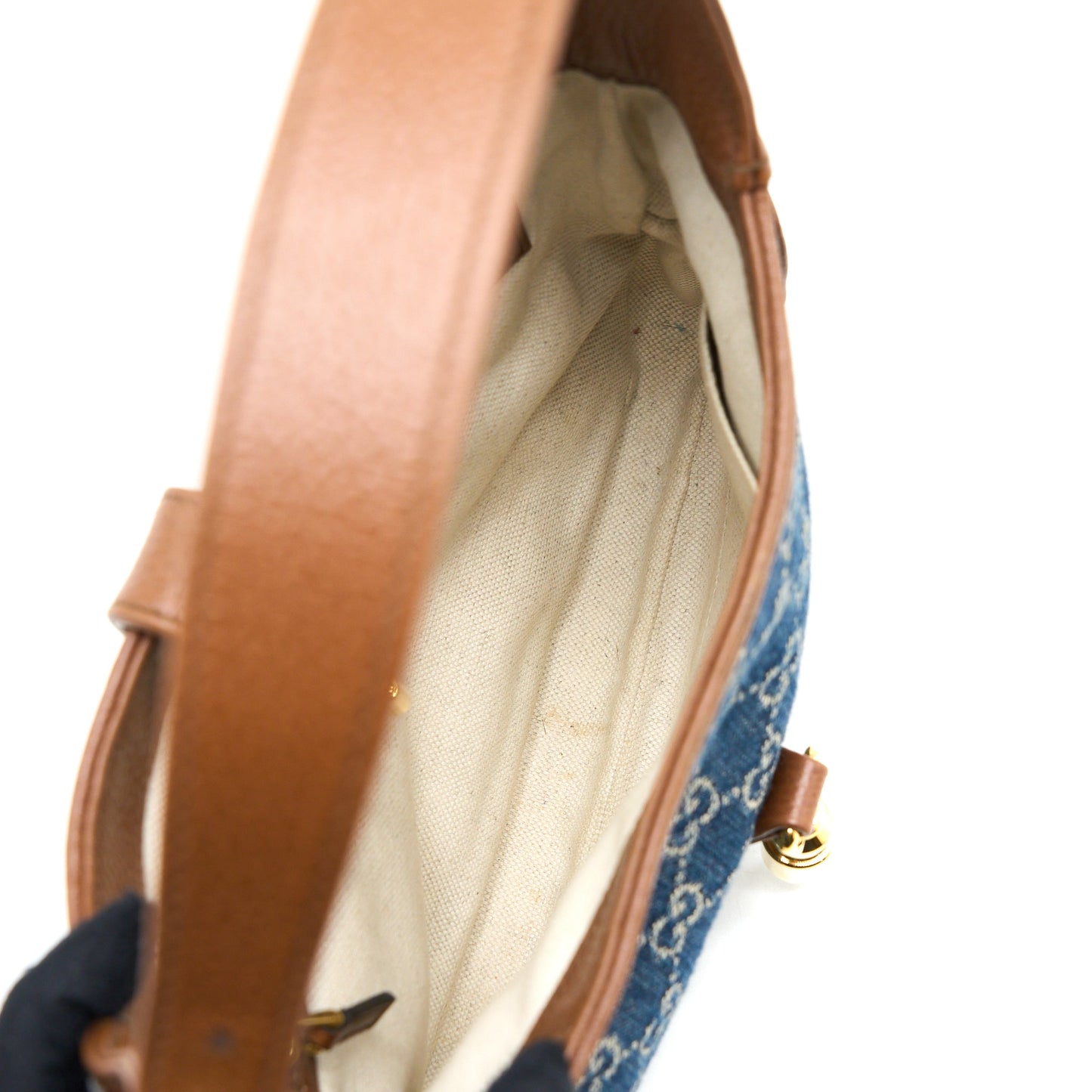 Gucci Jackie 1961 Small Shoulder Bag Denim/Leather Blue/Brown