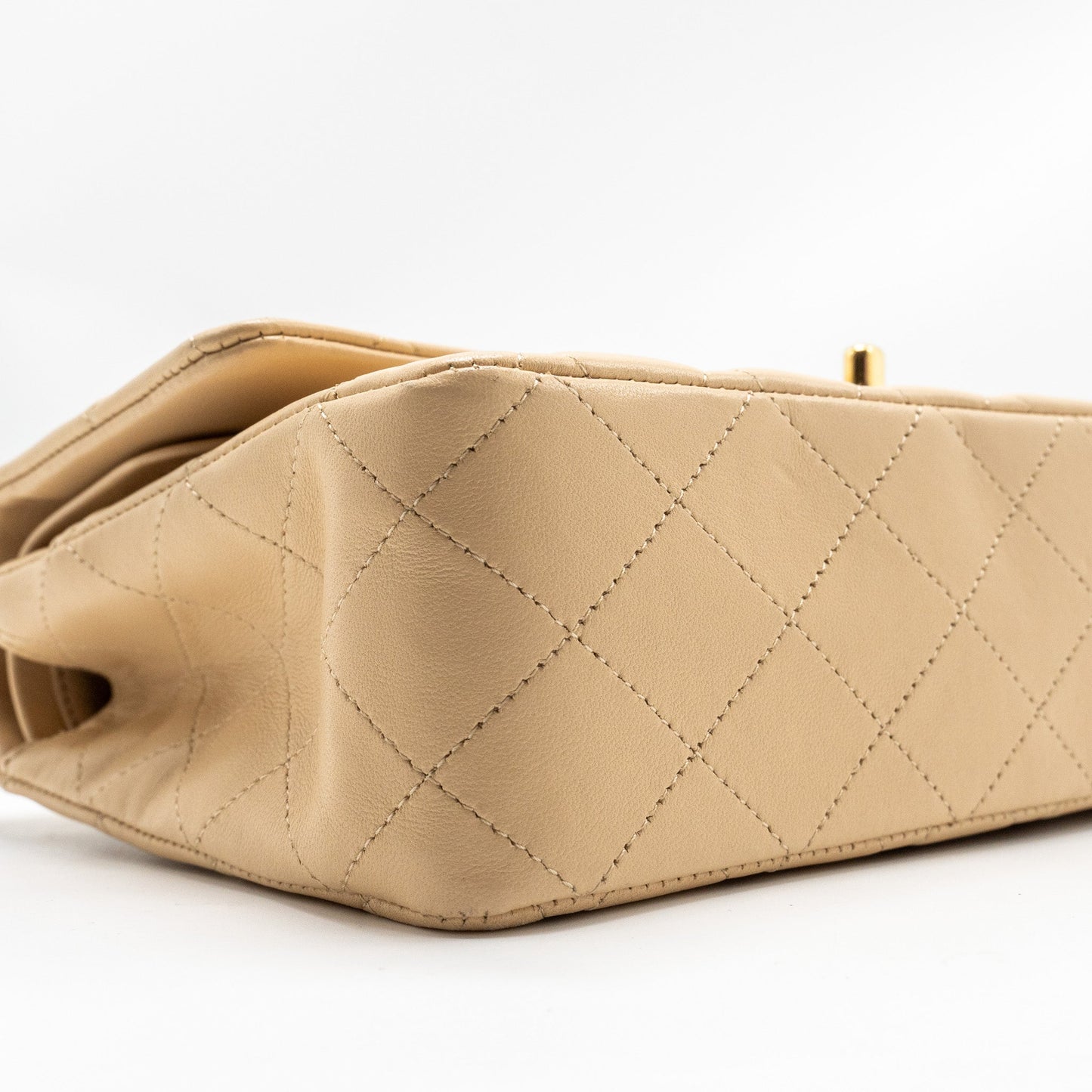Chanel Medium Classic Double Flat Bag Lambskin Beige