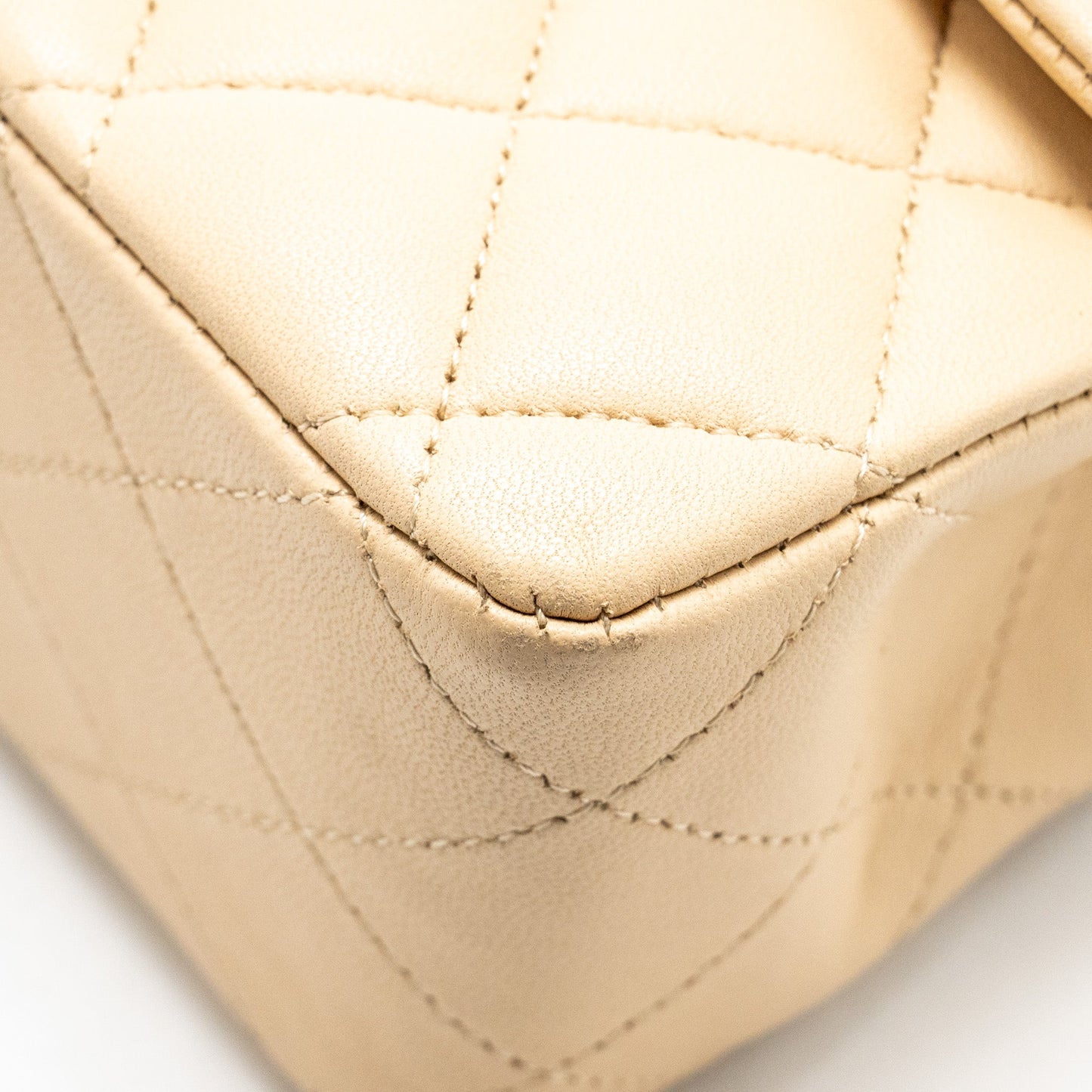 Chanel Medium Classic Double Flat Bag Lambskin Beige