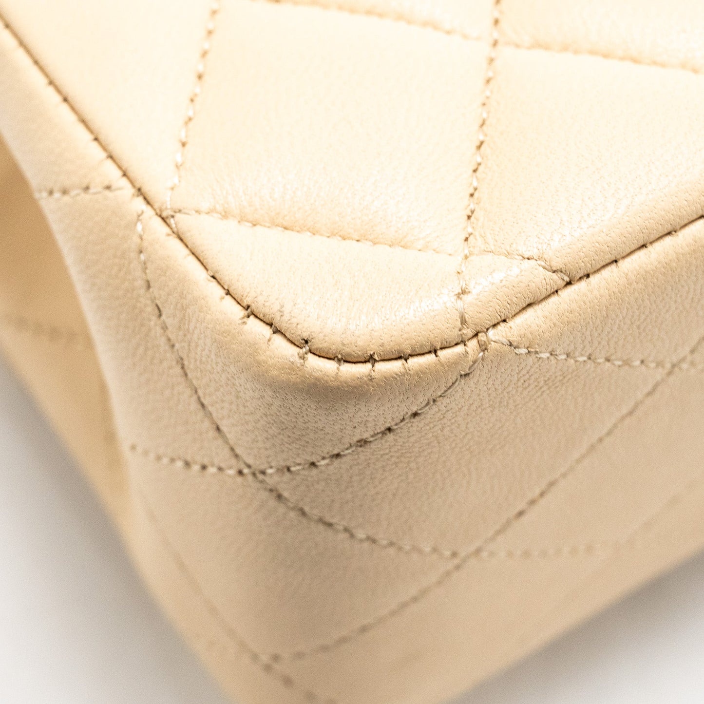 Chanel Medium Classic Double Flat Bag Lambskin Beige