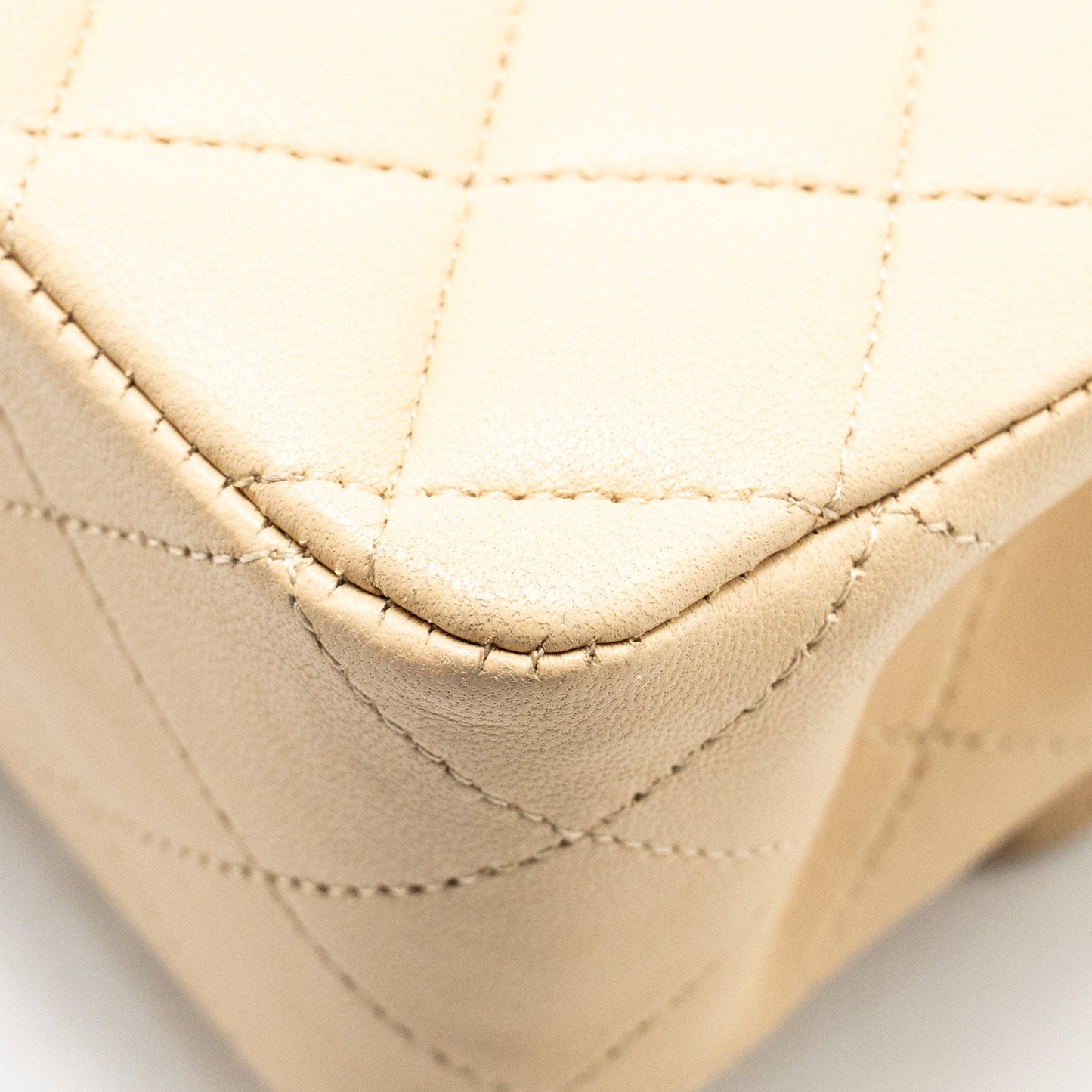 Chanel Medium Classic Double Flat Bag Lambskin Beige
