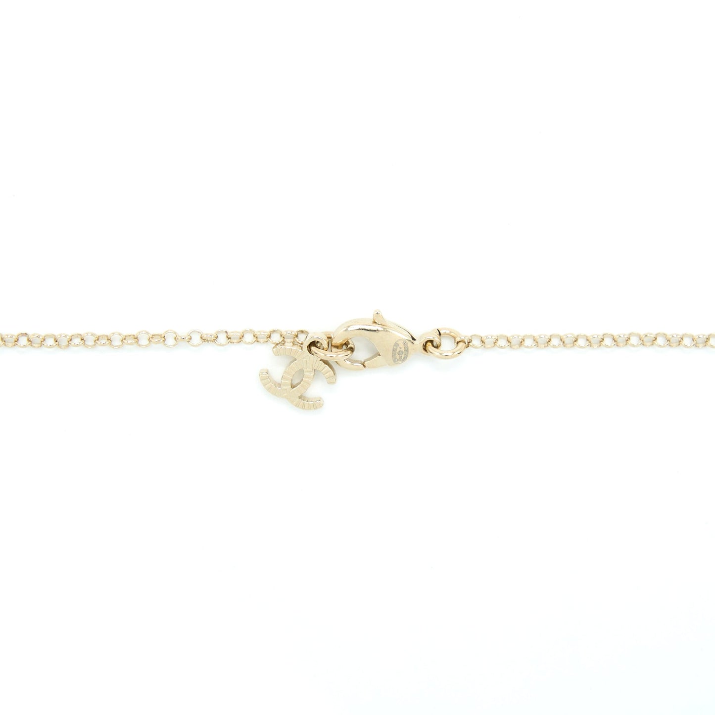 Chanel Heart Necklace Light Gold Tone