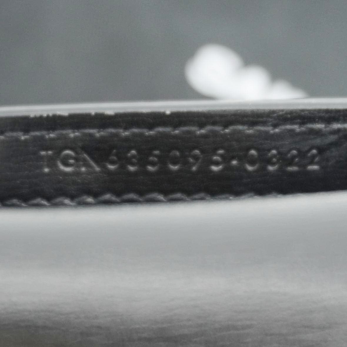 YVES SAINT LAURENT Cassandre Phone Holder Leather Shoulder Bag Black