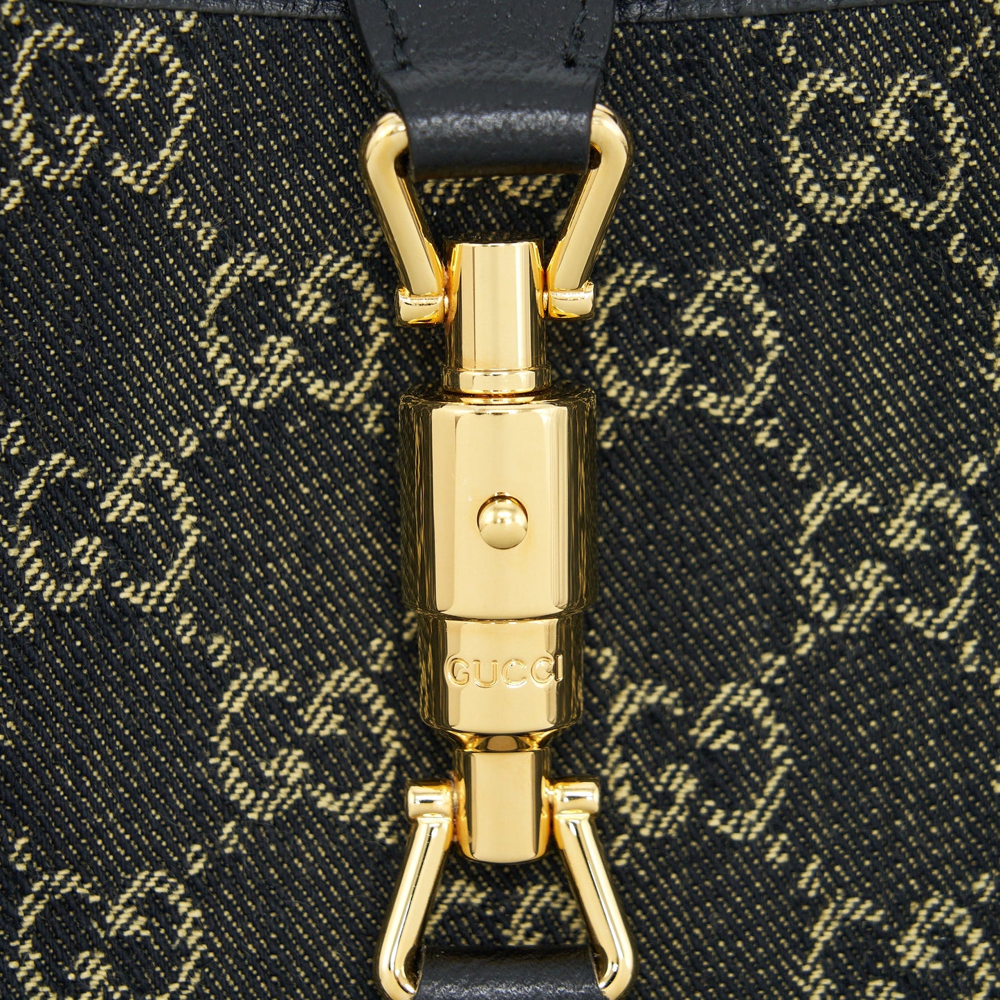Gucci Jackie 1961 Small Shoulder Bag Denim/Leather Black