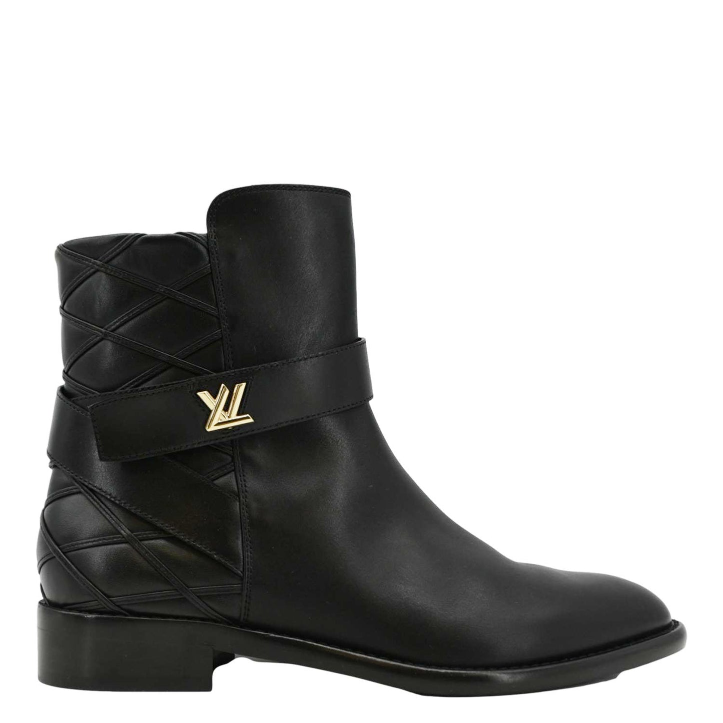 LOUIS VUITTON Westside Leather Ankle Boot Black 41