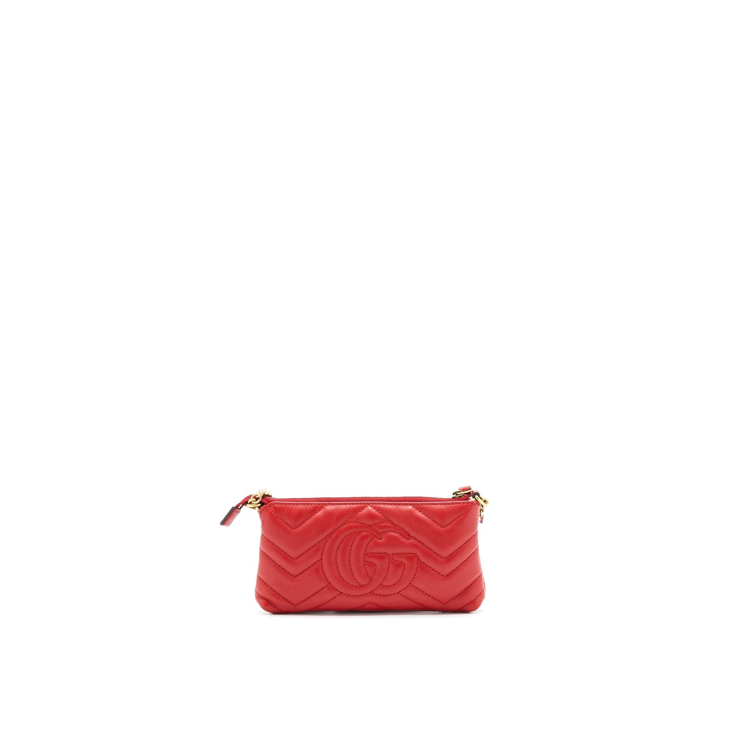 Gucci marmont mini pouch with chain red