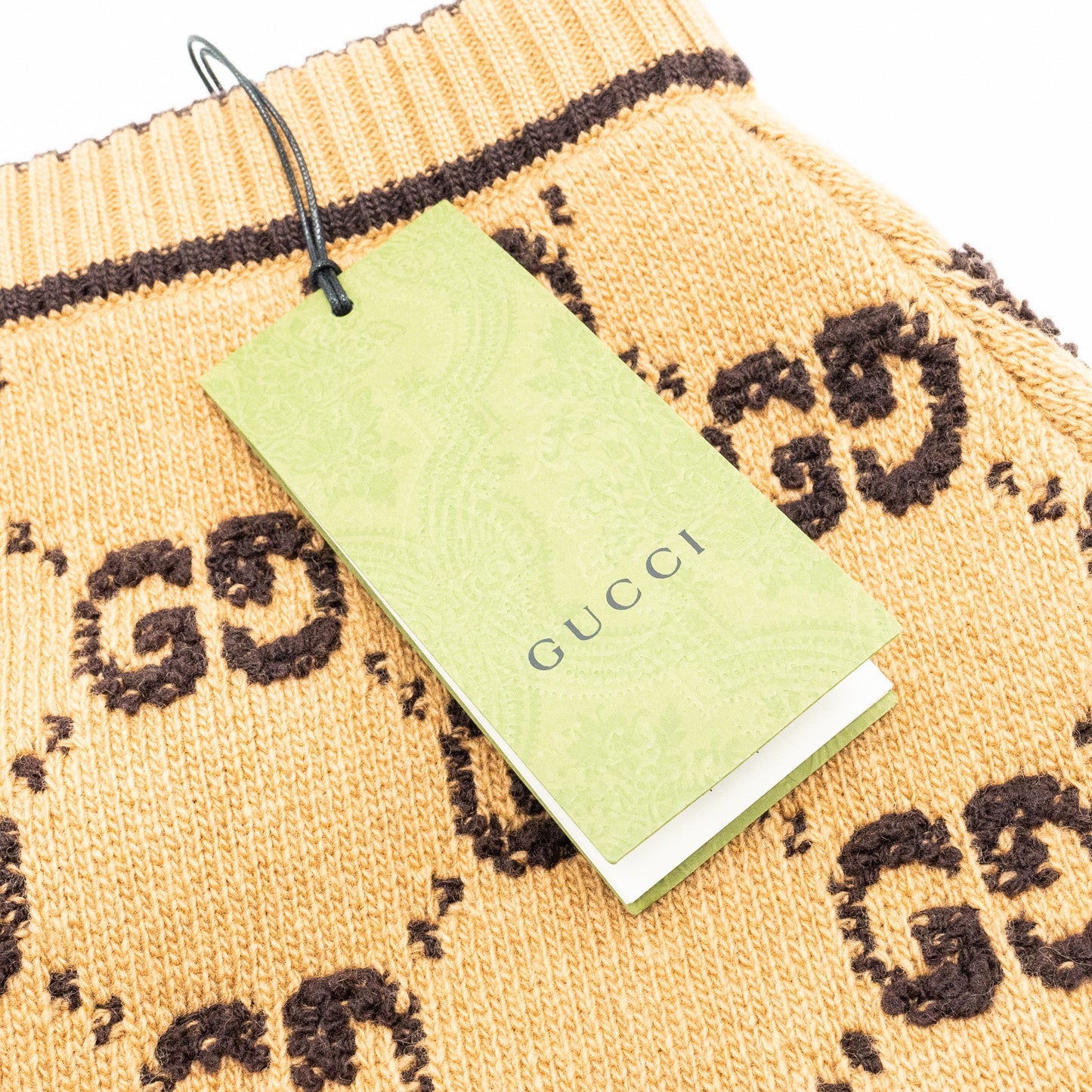 Gucci Size XS GG Motif Boucle Jacquard Skirt Wool Brown