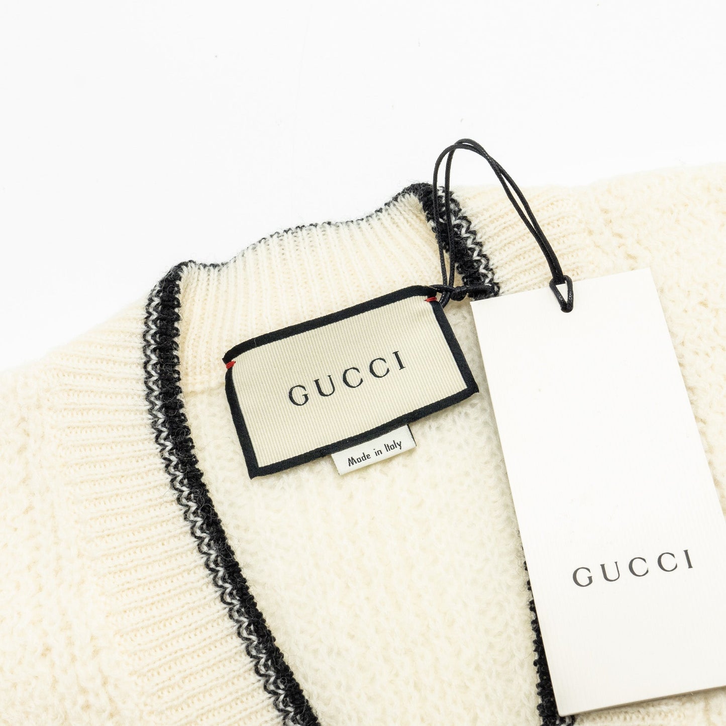 Gucci Size M Elephant Cardigan Wool White/Red
