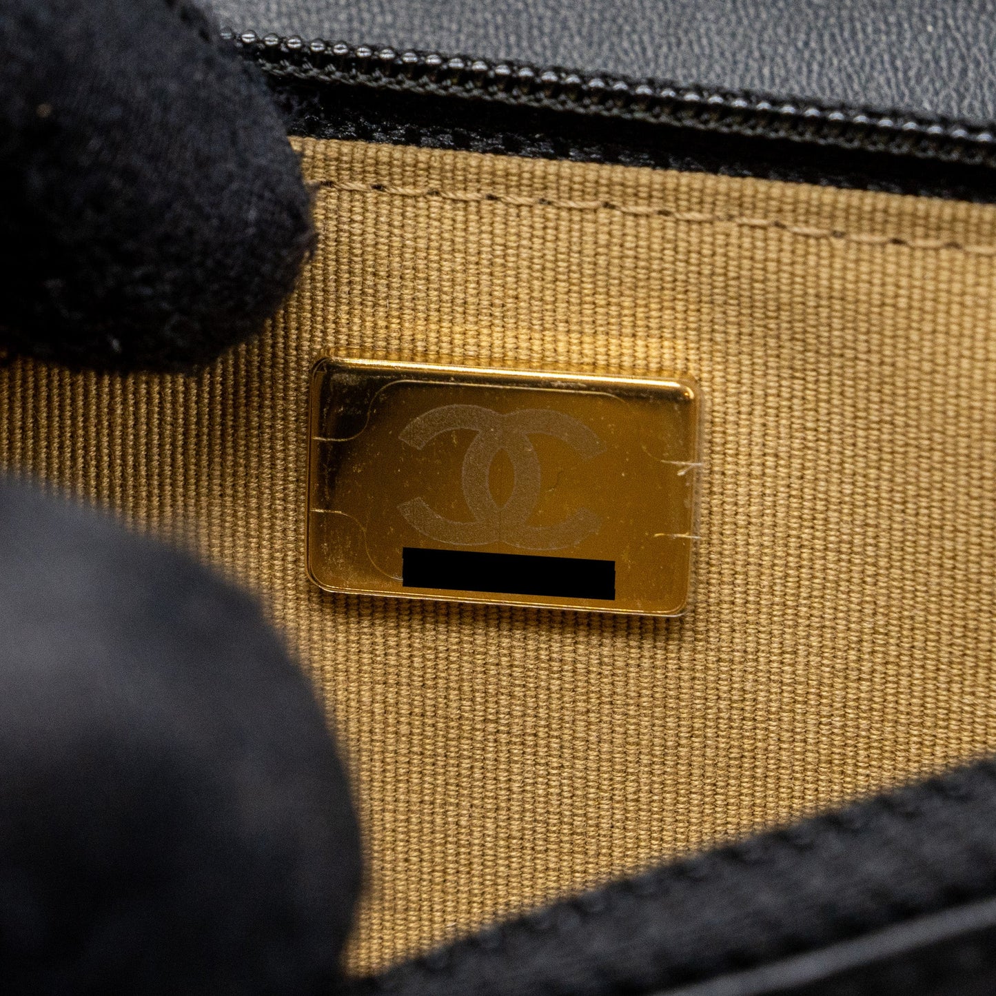 Chanel 23k Pearl Crush Wallet On Chain Lambskin Black (Microchip)