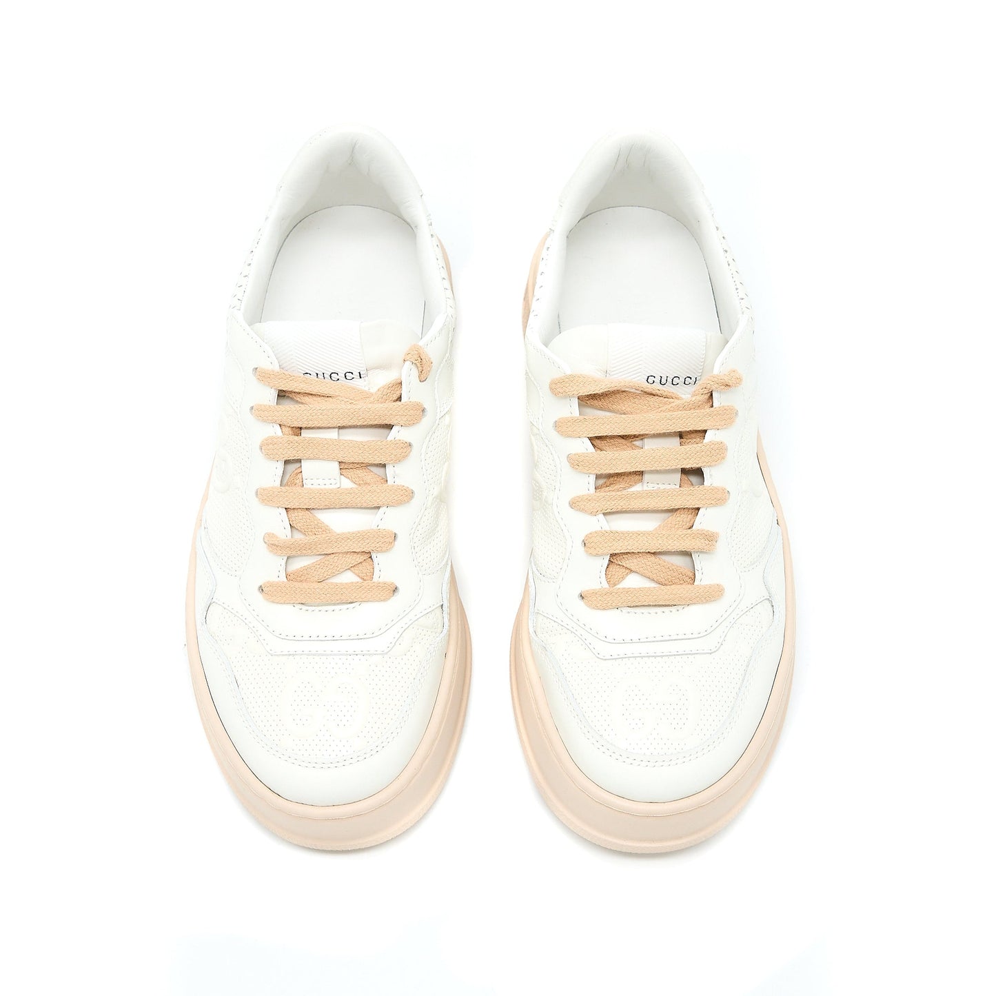 Gucci Size 36 Women’s GG Embossed Sneaker White/Pink