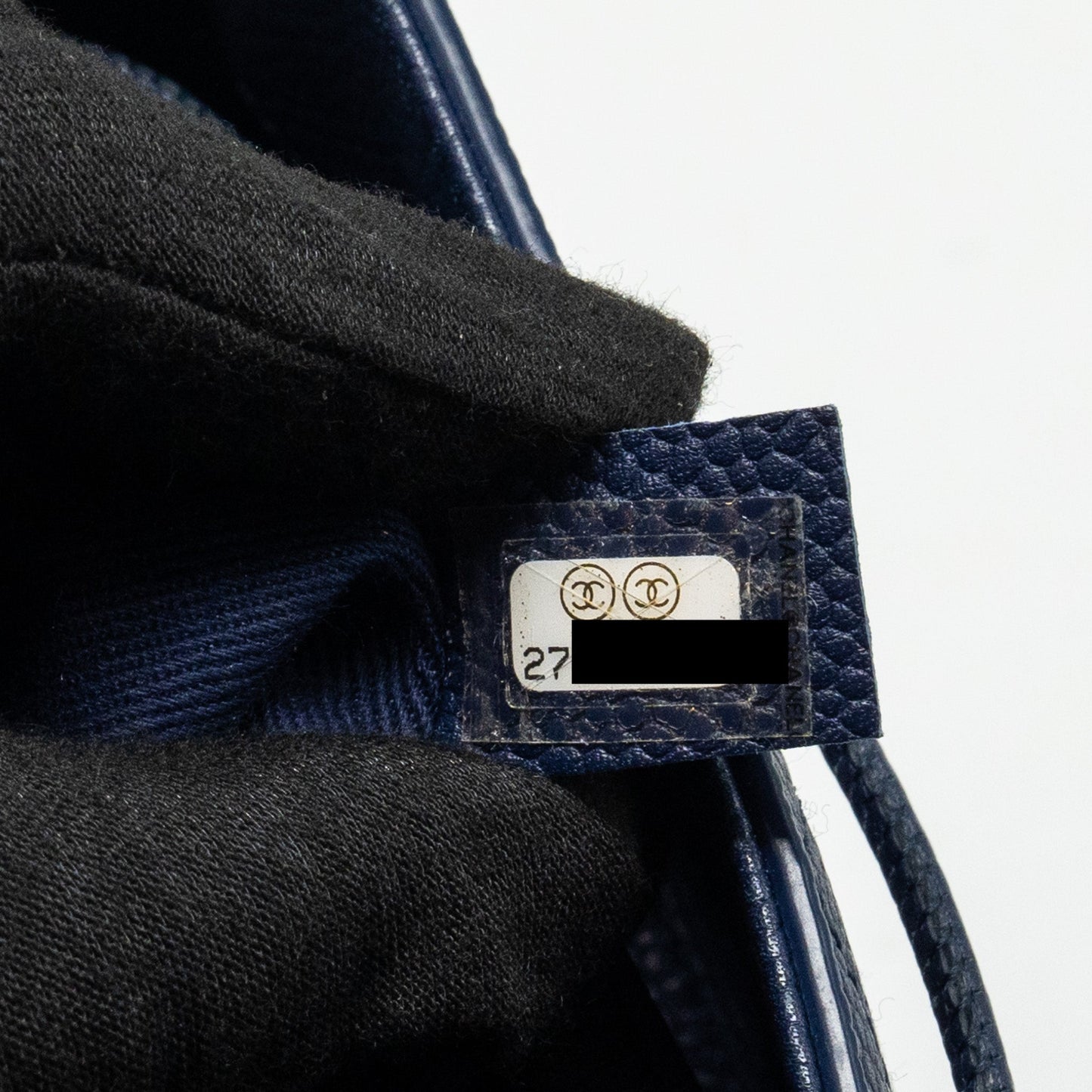Chanel Top Handle Drawstring Bucket Bag Caviar Navy