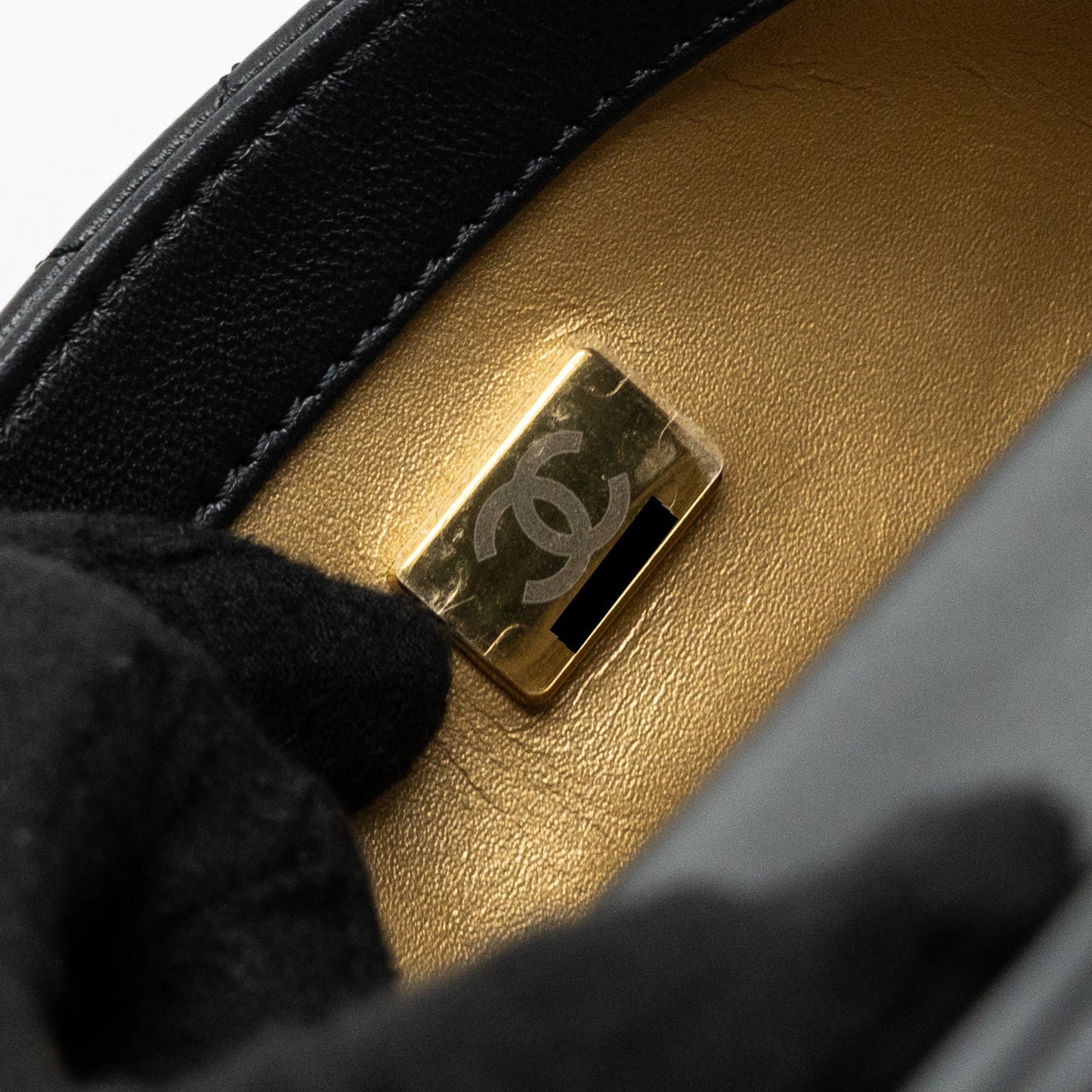 Chanel Pearl Crush Mini Square Flap Bag Lambskin Black (microchip)