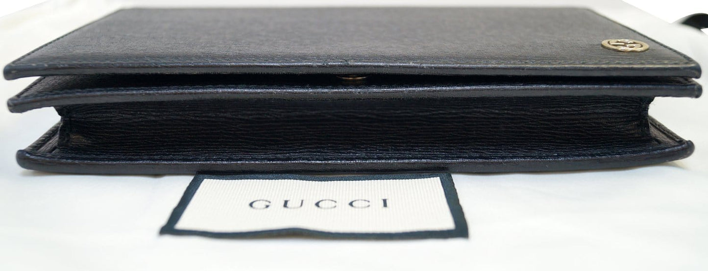 GUCCI Chain Black Crossbody Clutch Bag 354697