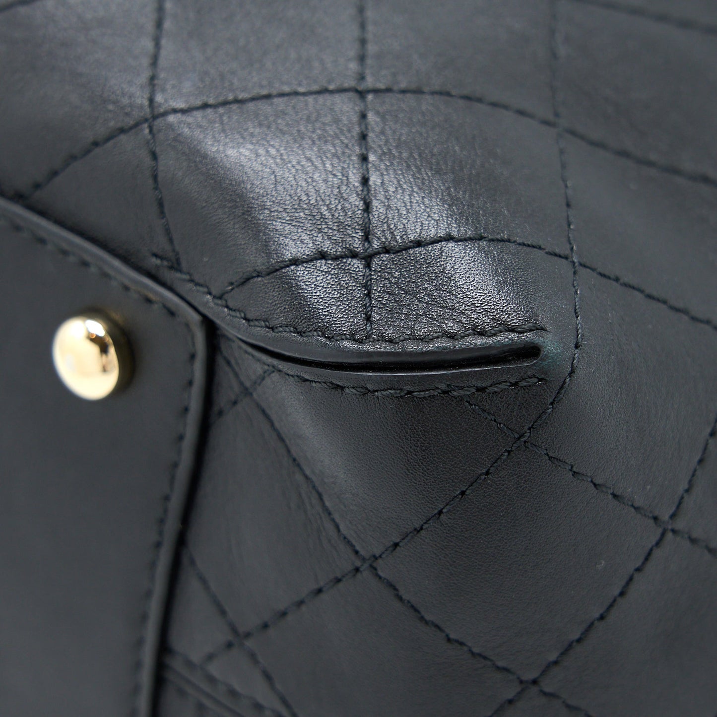 Chanel Drawstring Bucket Bag Calfskin Black L