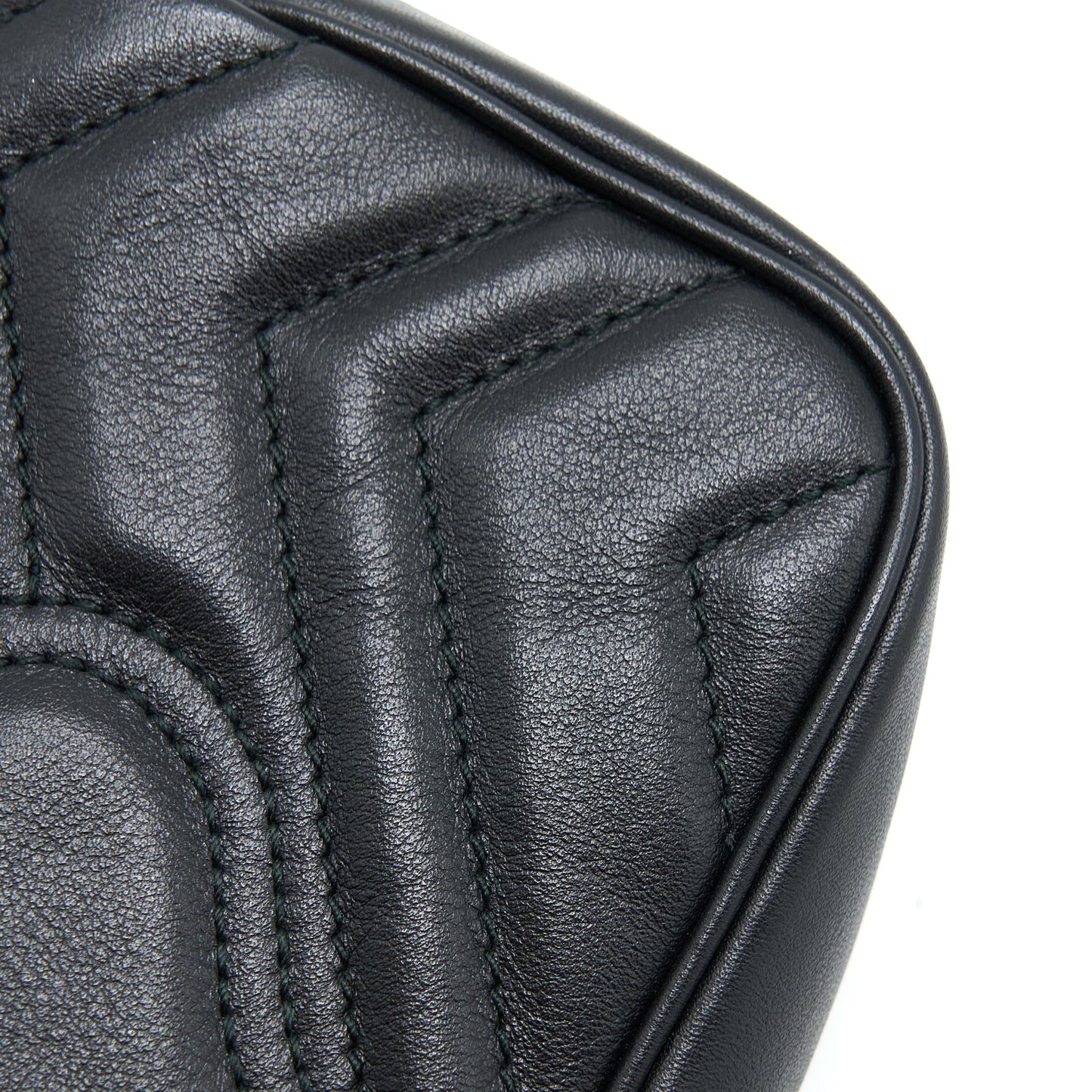 Gucci GG Marmont Super Mini Chain Bag Calfskin Black Brushed