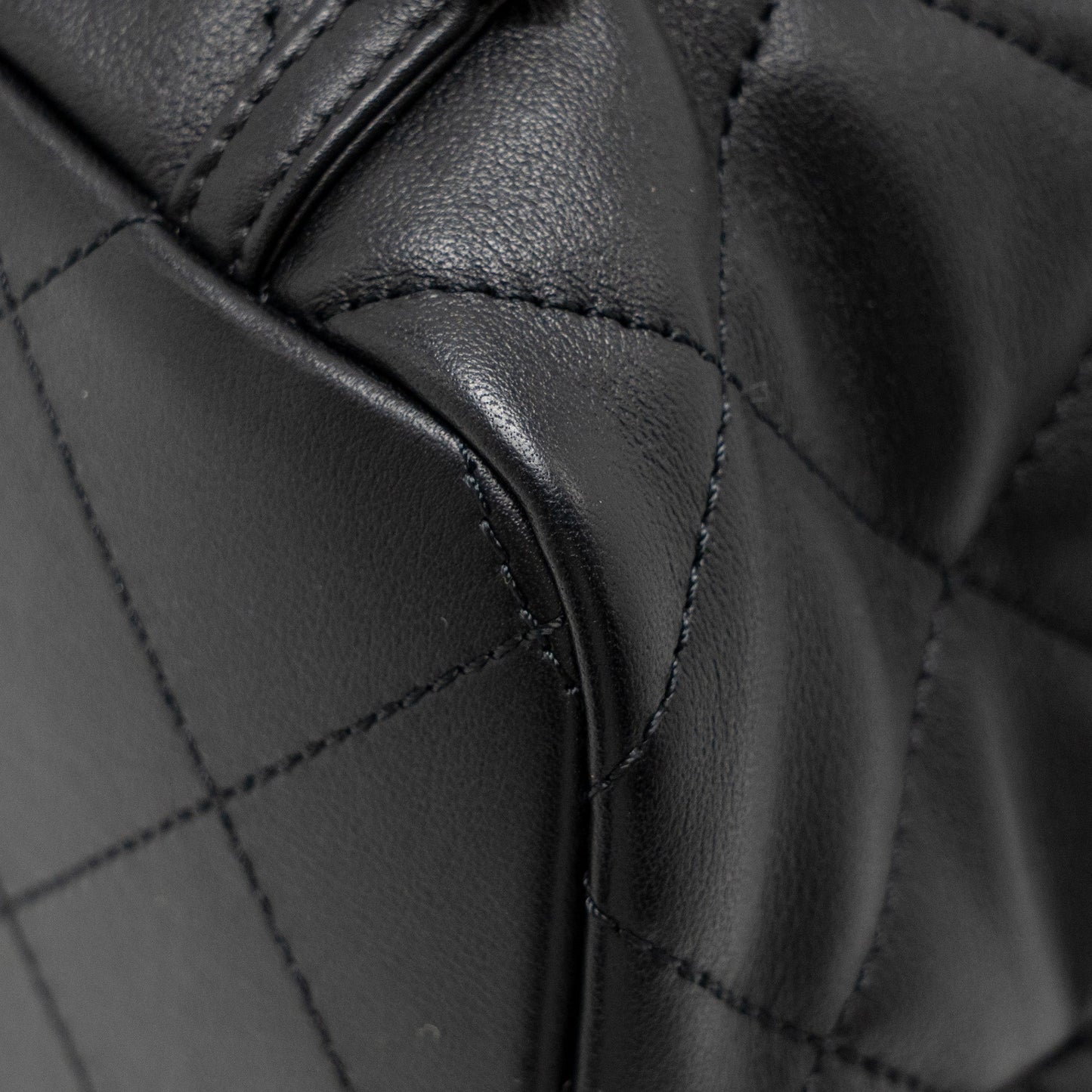 Chanel Drawstring Two Pockets Backpack Calfskin Black