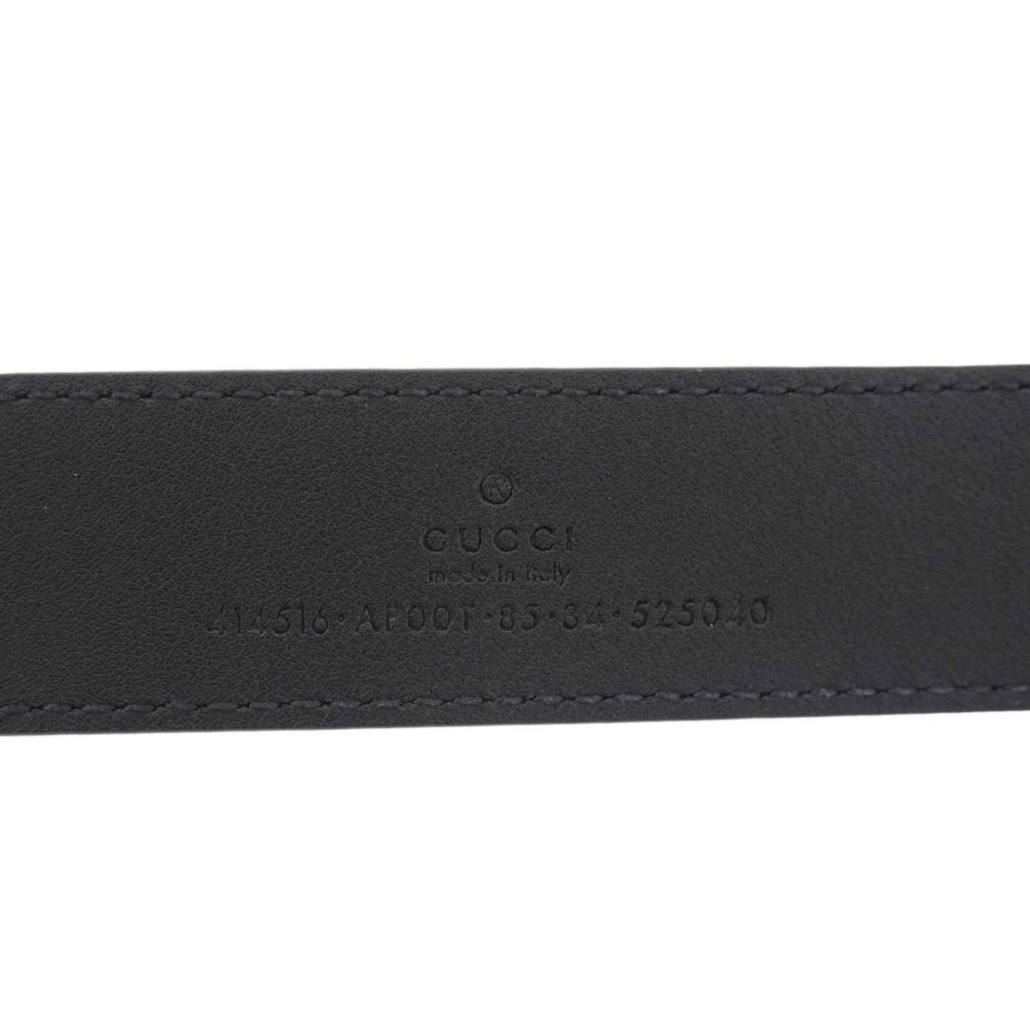 GUCCI GG Buckle Leather Belt Black 525040 Size 85/34