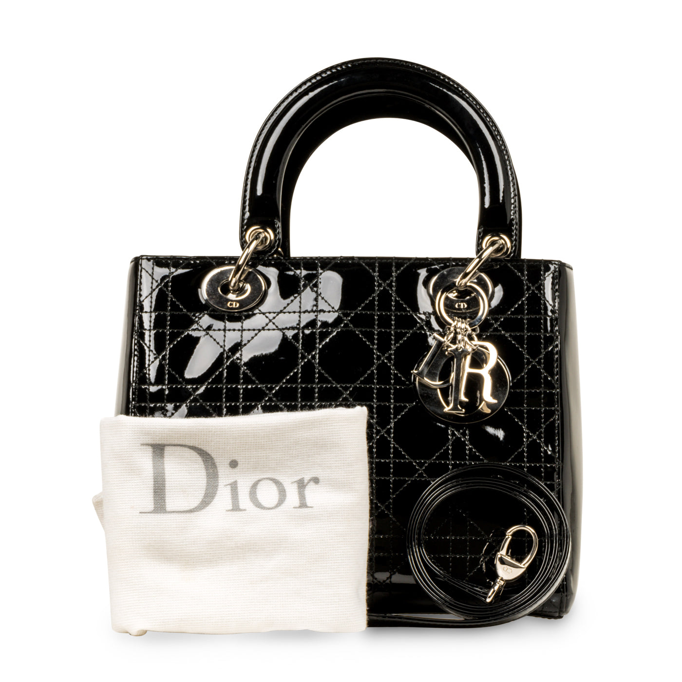 Christian Dior Lady Dior Medium Patent