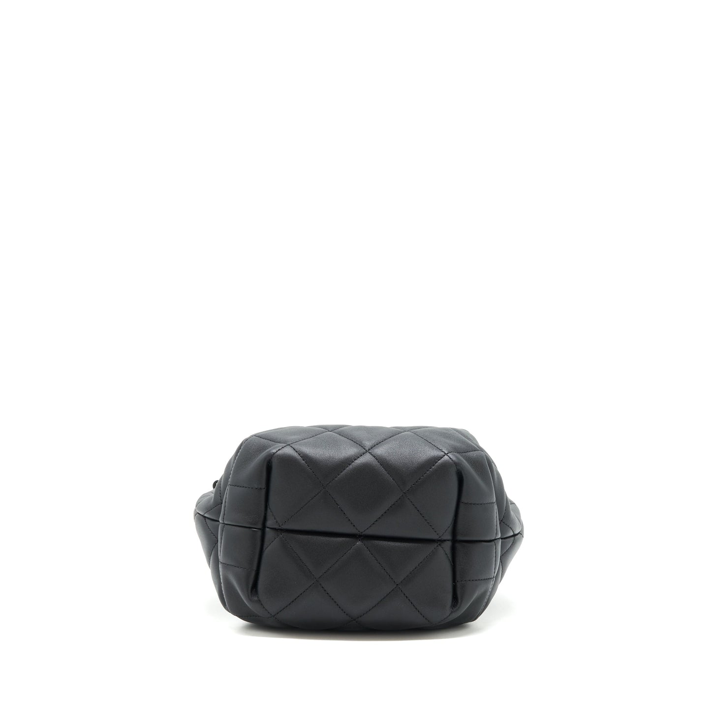 Chanel drawstring Bucket bag Quilted Lambskin Black L