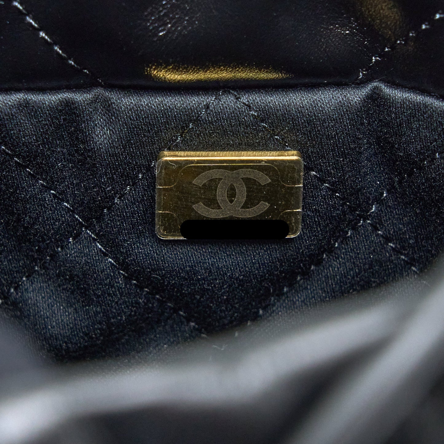 Chanel 23s Mini 22 Bag Shiny Calfskin Black Brushed (Microchip)