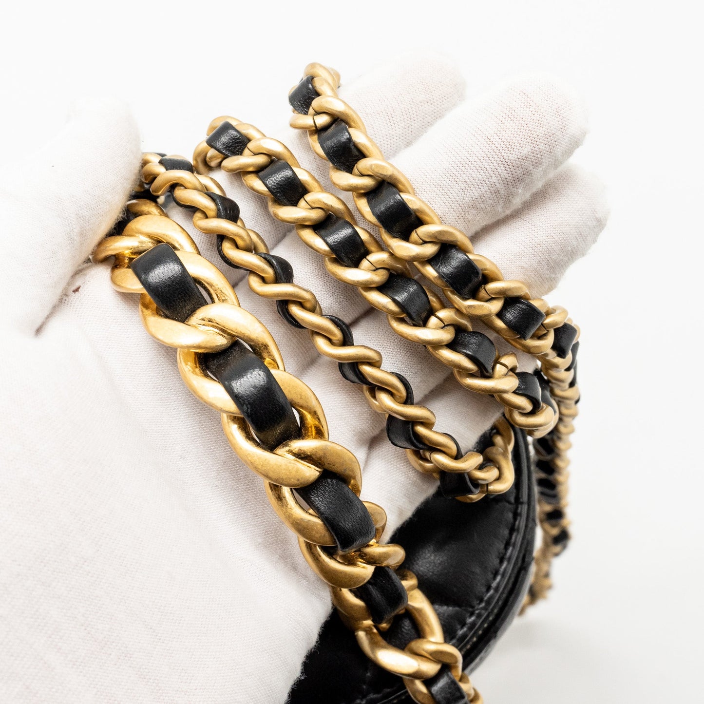 CHANEL Afternoon Tea Top Handle Vanity Case With Chain Lambskin Black (Microchip)