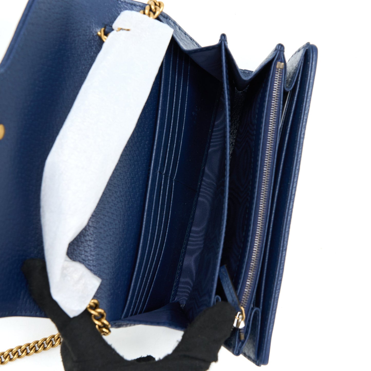 Gucci GG Marmont Flap Bag Matelasse Raffia Blue/Multicolour Brushed