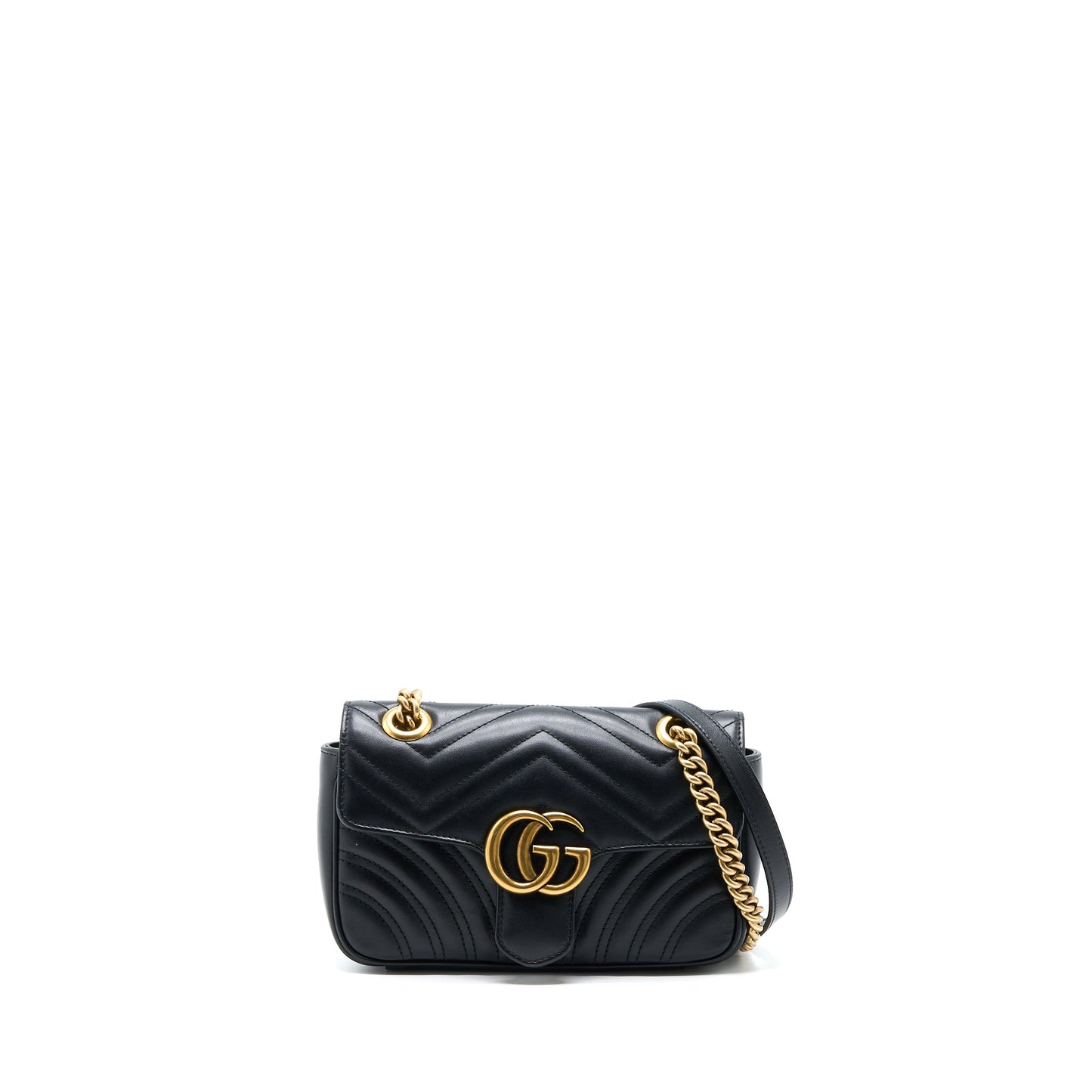 Gucci Small Marmont Shoulder Bag Calfskin Black