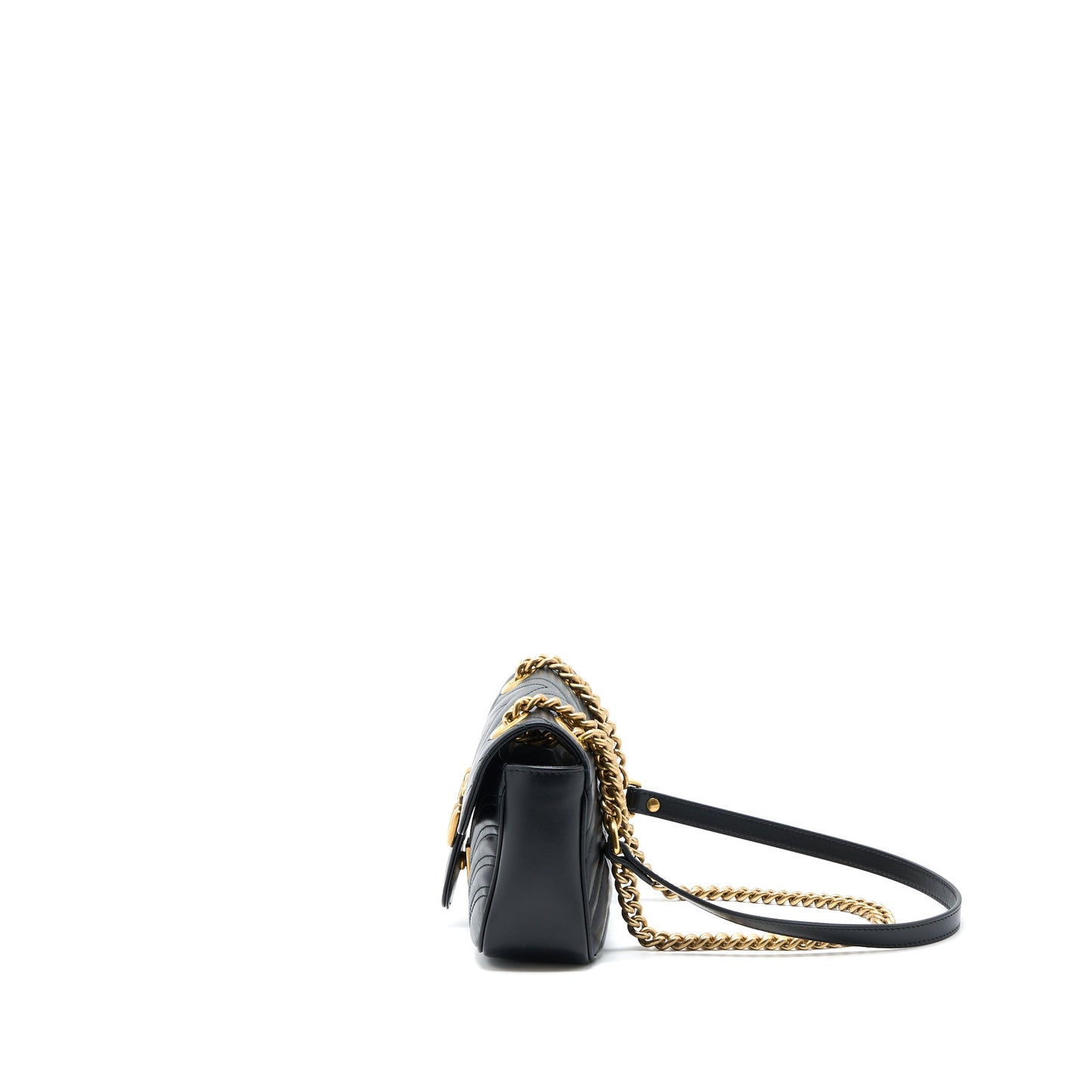 Gucci Small Marmont Shoulder Bag Calfskin Black