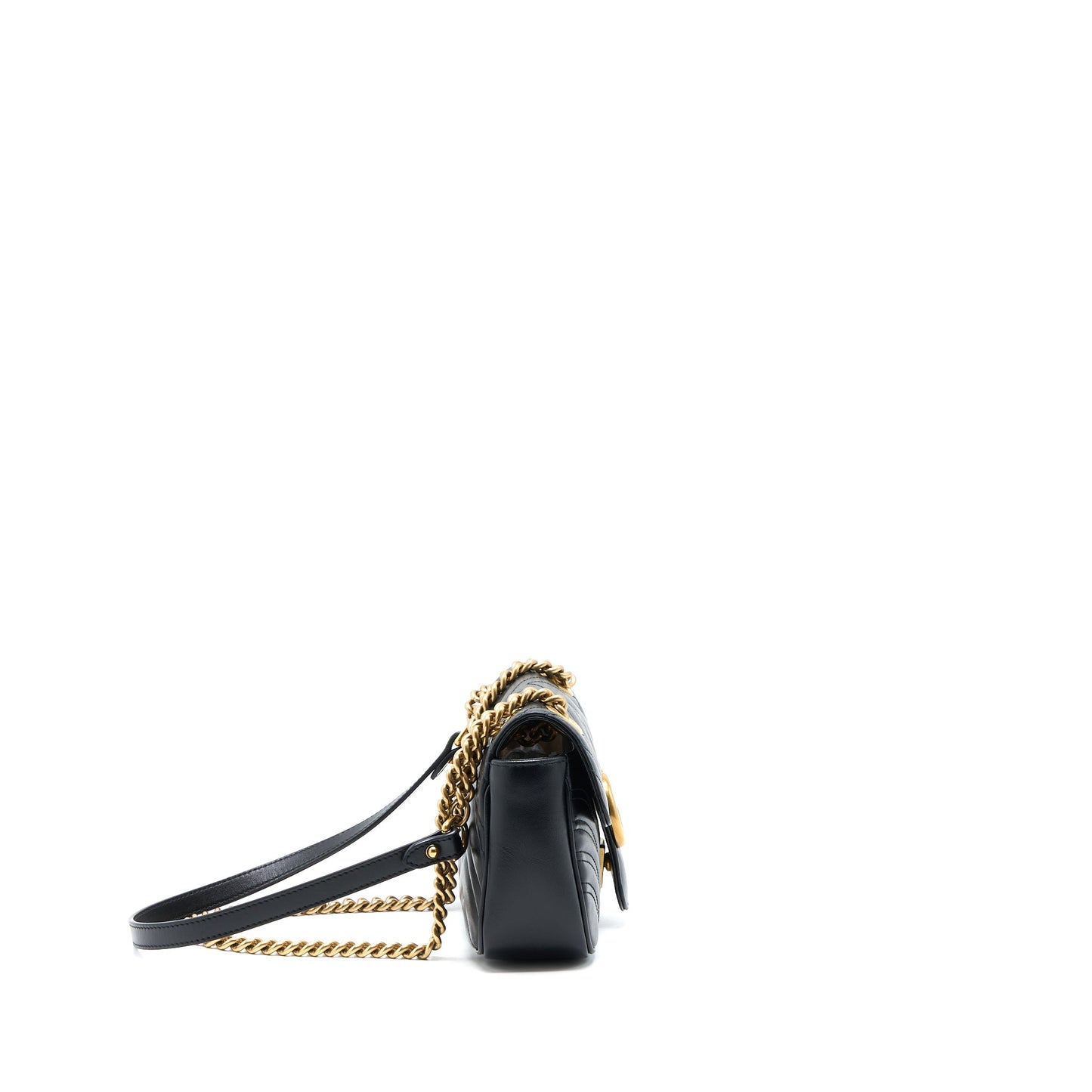 Gucci Small Marmont Shoulder Bag Calfskin Black