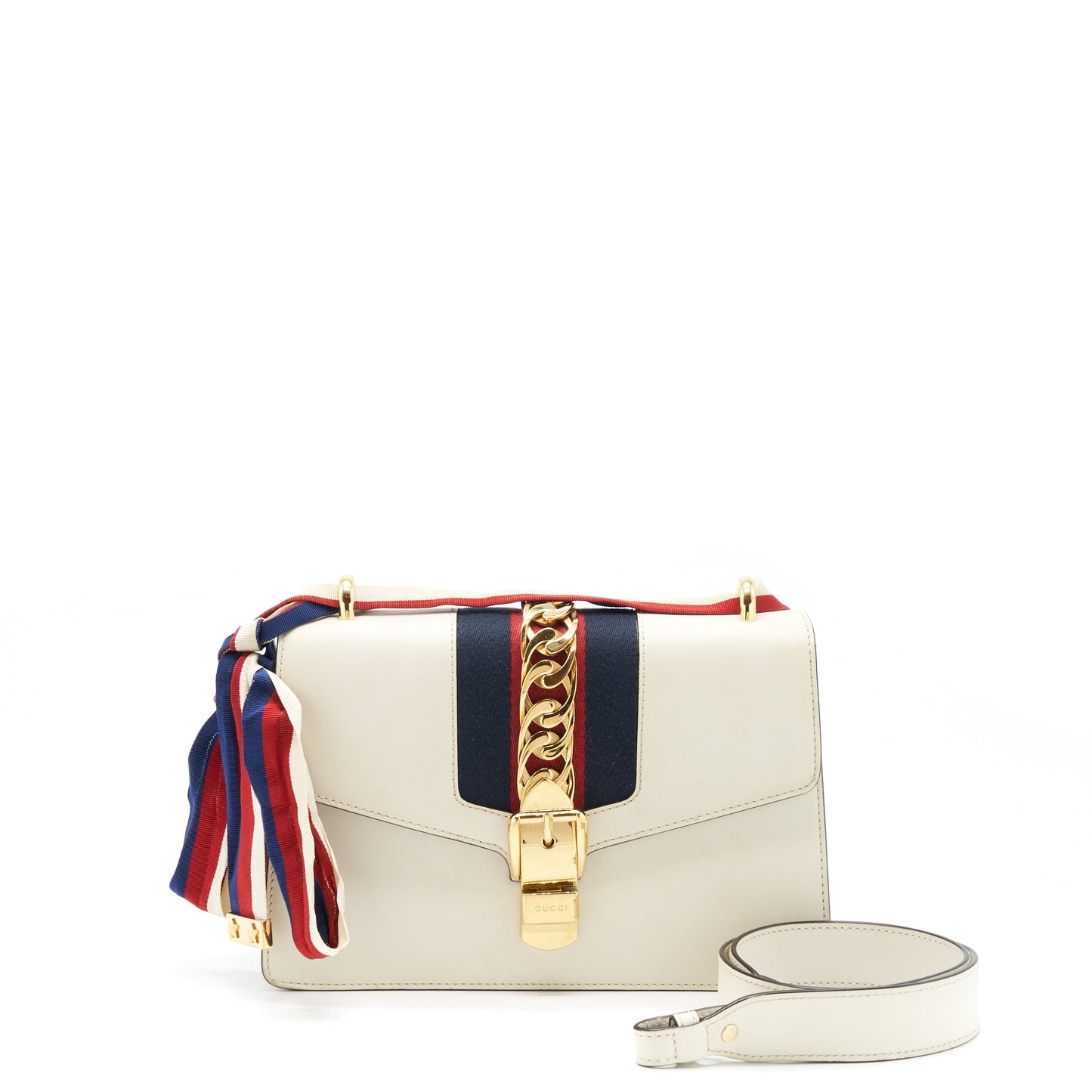 Gucci Small Sylvie Shoulder Bag White