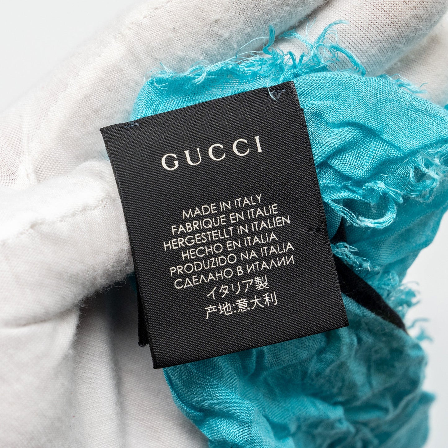 Gucci 140x140 cm Ghost With GG print Star Modal/Silk Scarf Black /Blue Multicolour