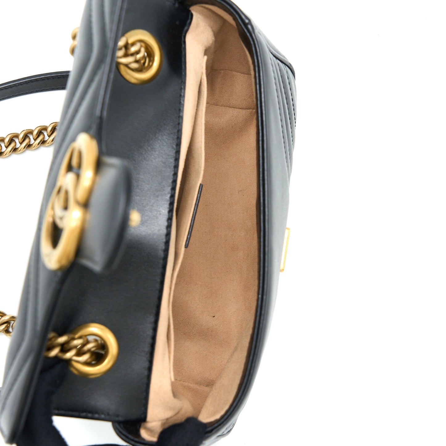 Gucci Small Marmont Shoulder Bag Calfskin Black