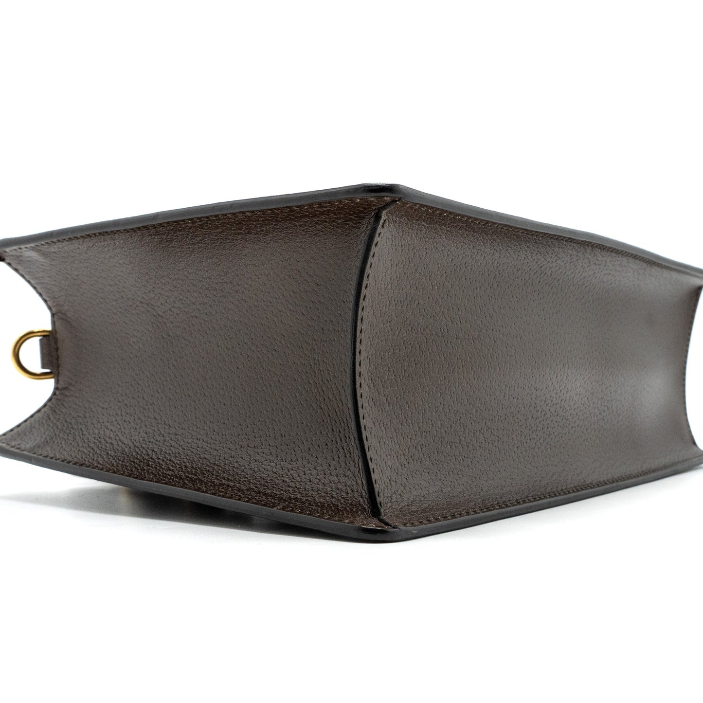 Gucci top handle tote bag calfskin dark brown