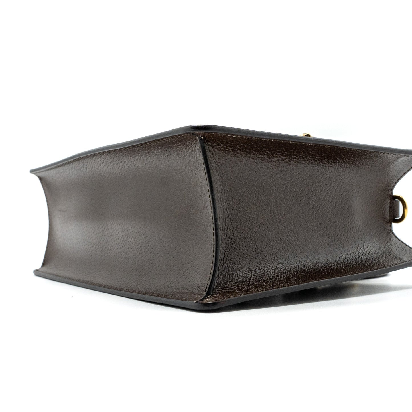 Gucci top handle tote bag calfskin dark brown