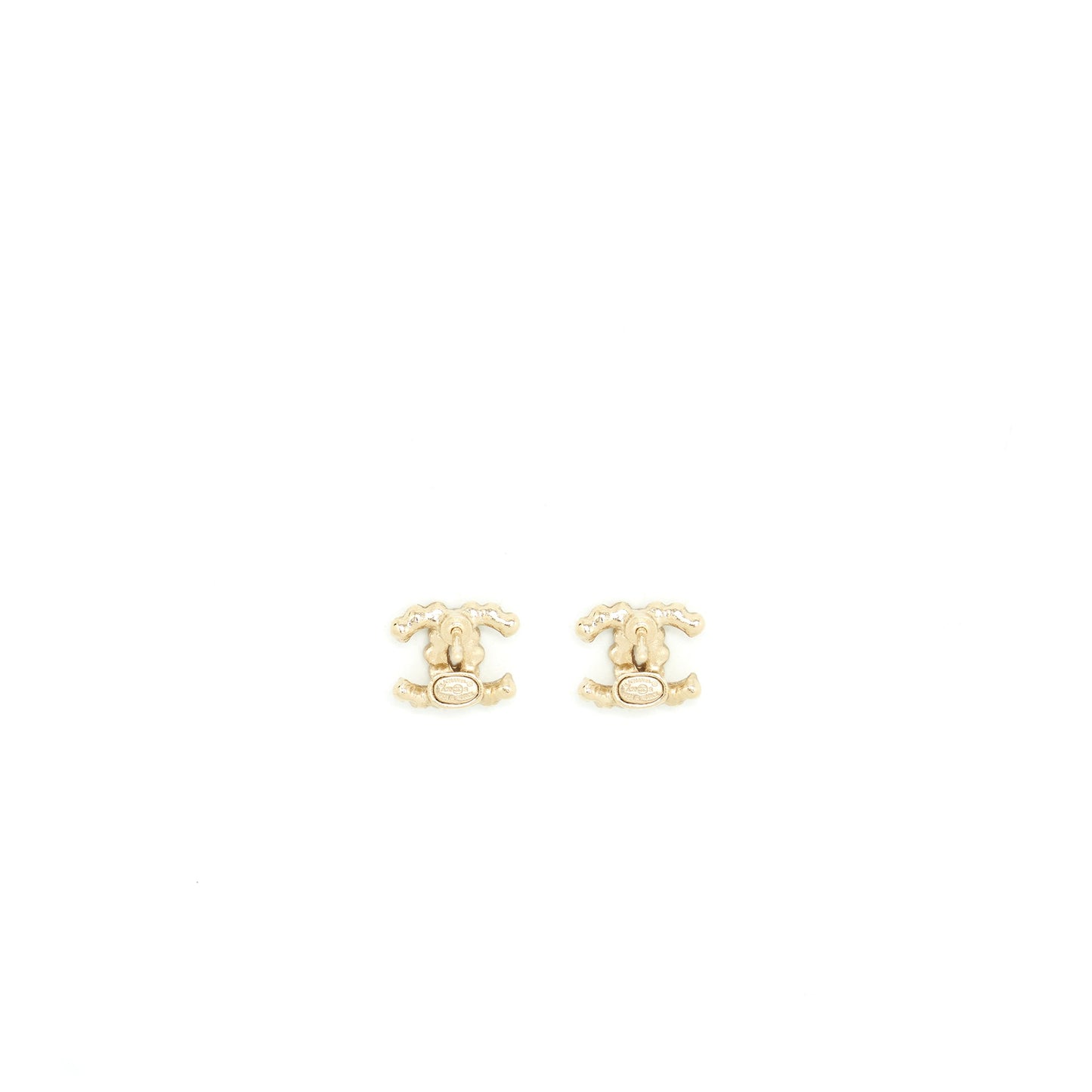 Chanel Mini CC Logo Earrings With Crystals L