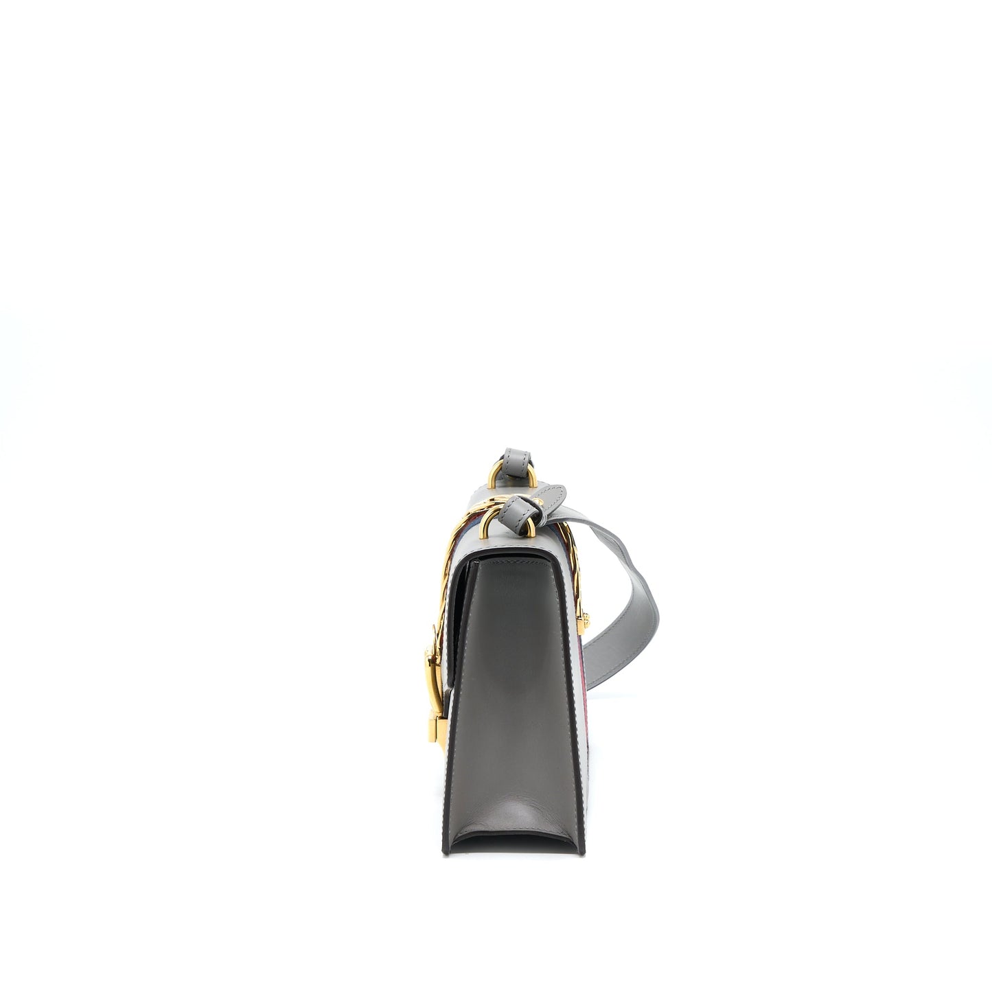 Gucci Small Sylvie Shoulder Bag Calfskin Grey