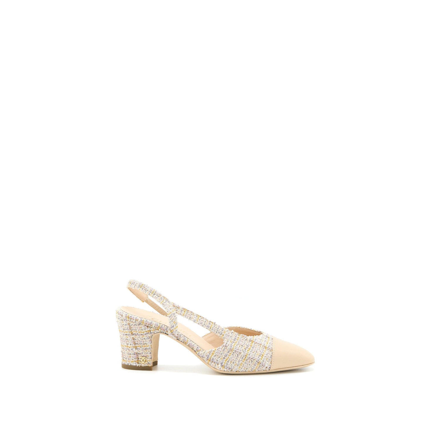 Chanel Size 36.5 Slings Shoes Tweed/Leather Multicolour