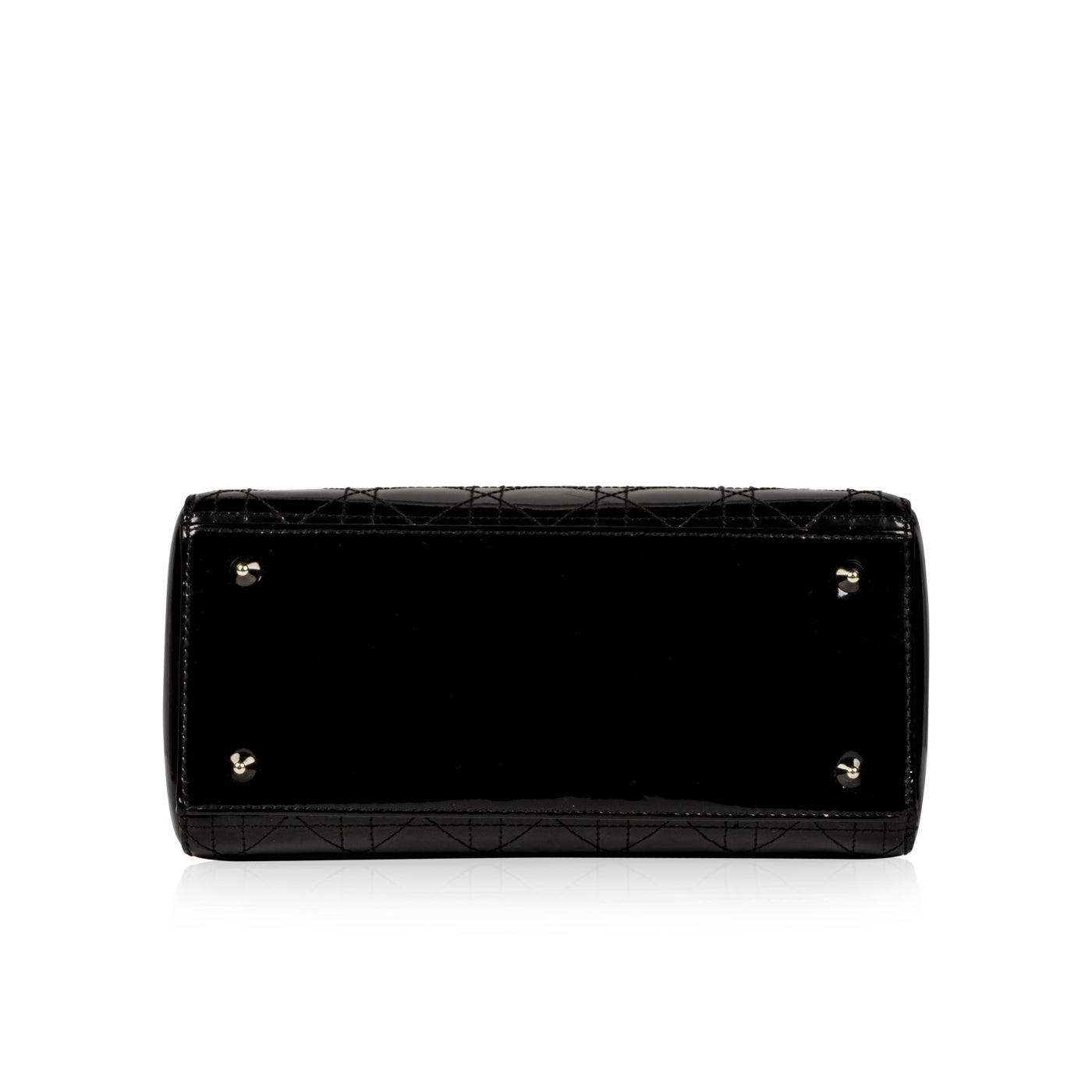 Christian Dior Lady Dior Black Patent Leather Medium