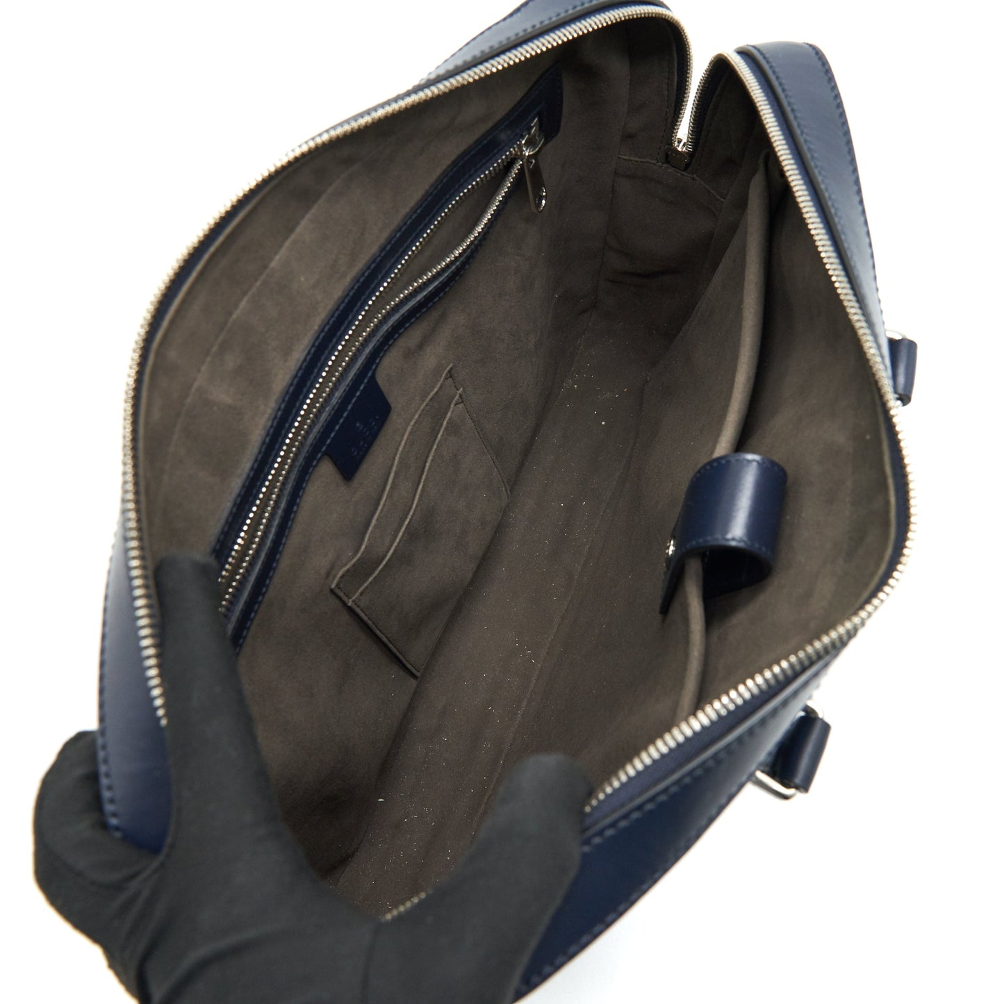 GUCCI Men's Leather Briefcase Navy