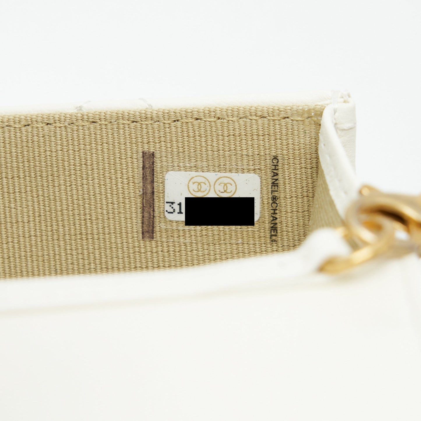 Chanel Pearl Crush Mini Flap Belt Bag White Lambskin