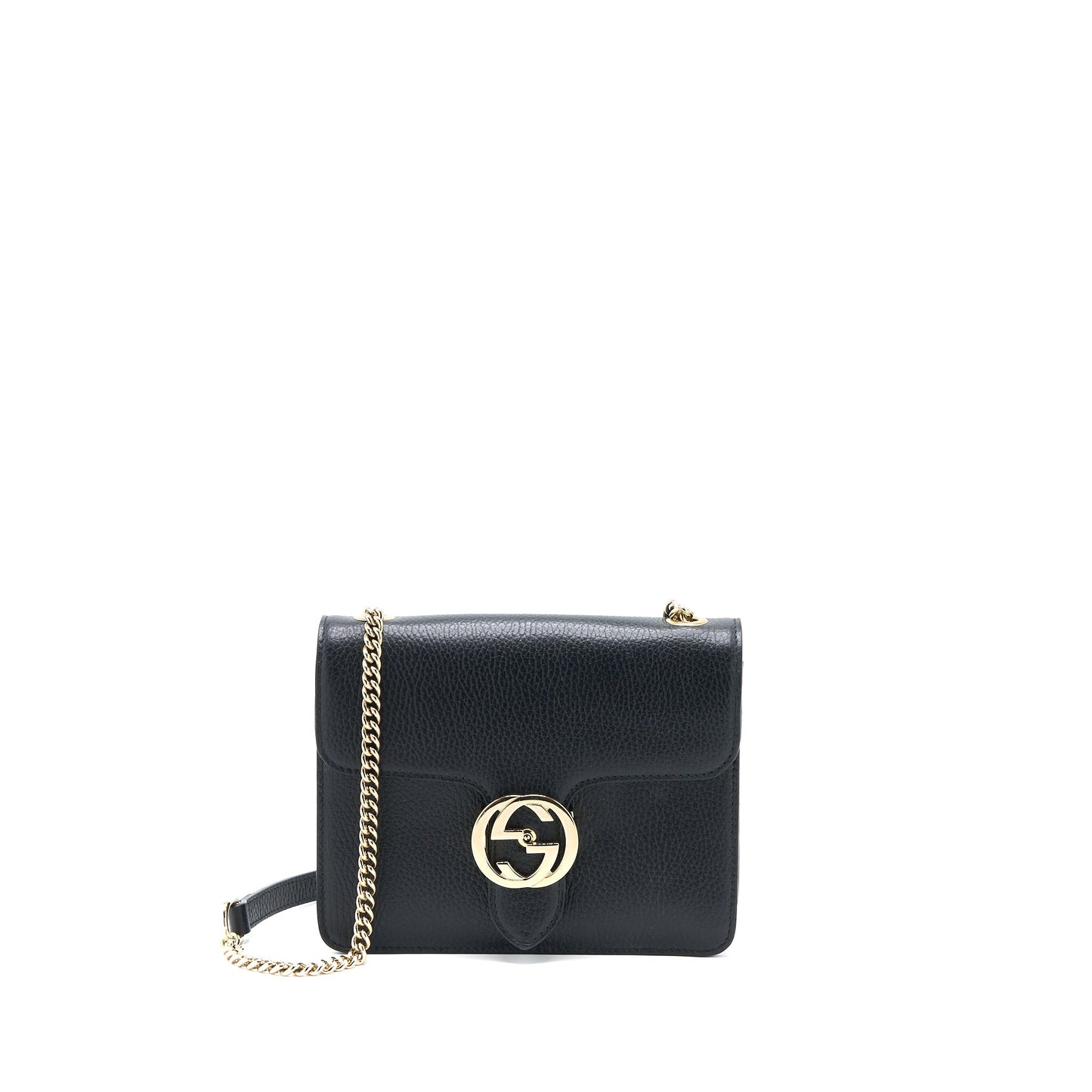 Gucci Interlocking Small Shoulder Bag Black L