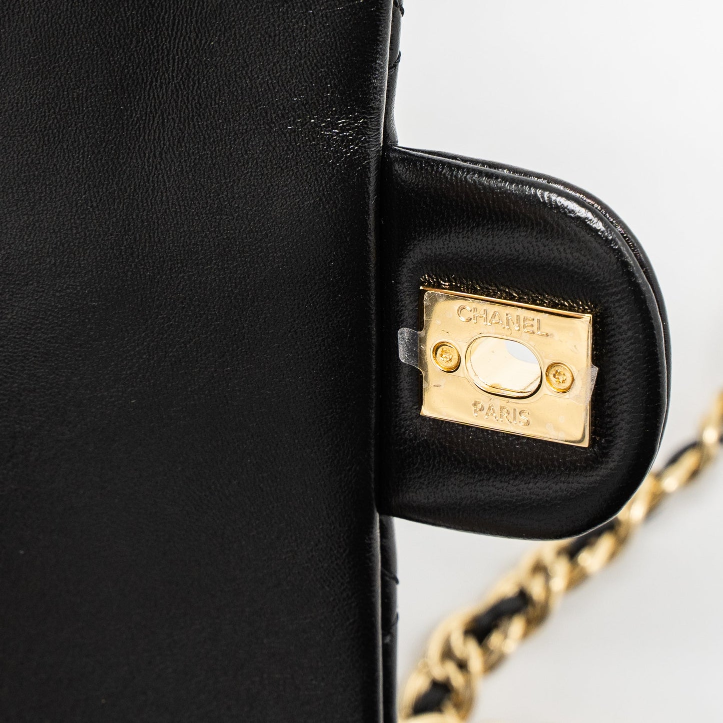Chanel 23S Detail Top Handle Mini Rectangular Flap Bag Shiny Lambskin Black (Microchip)